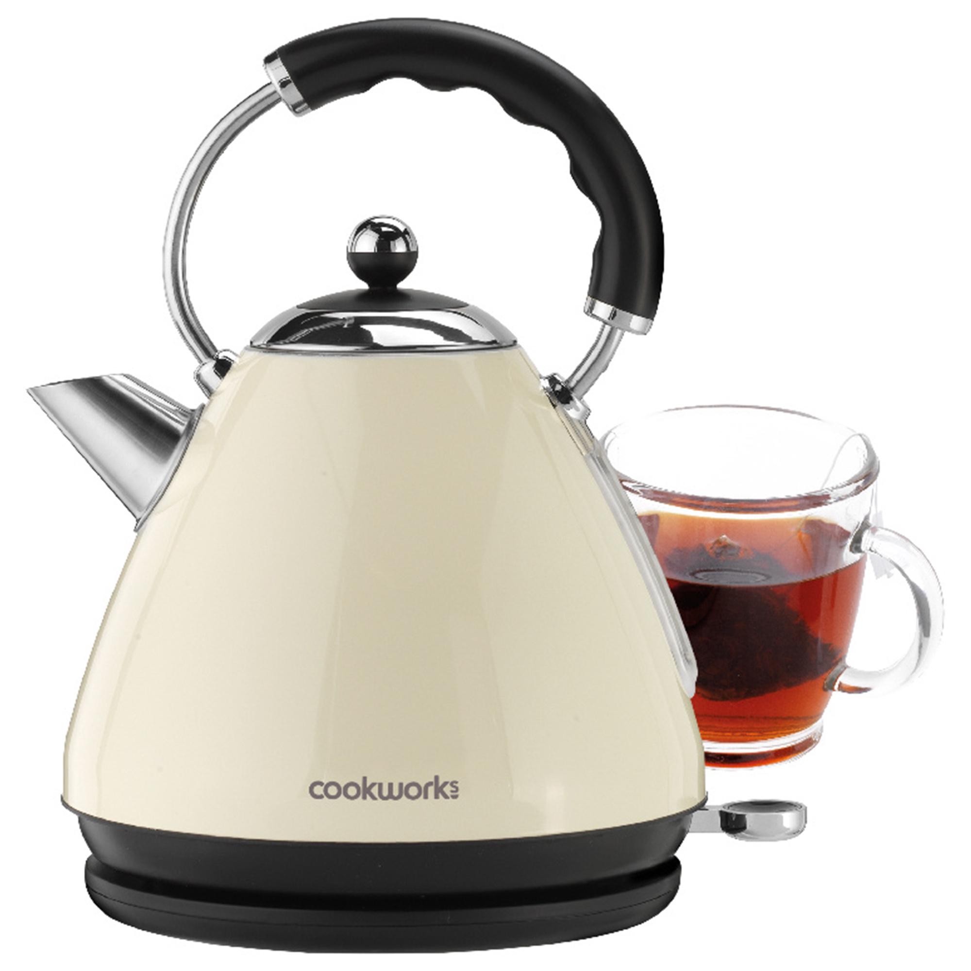 Cookworks Almond Metal Pyramid Kettle thumbnail 4