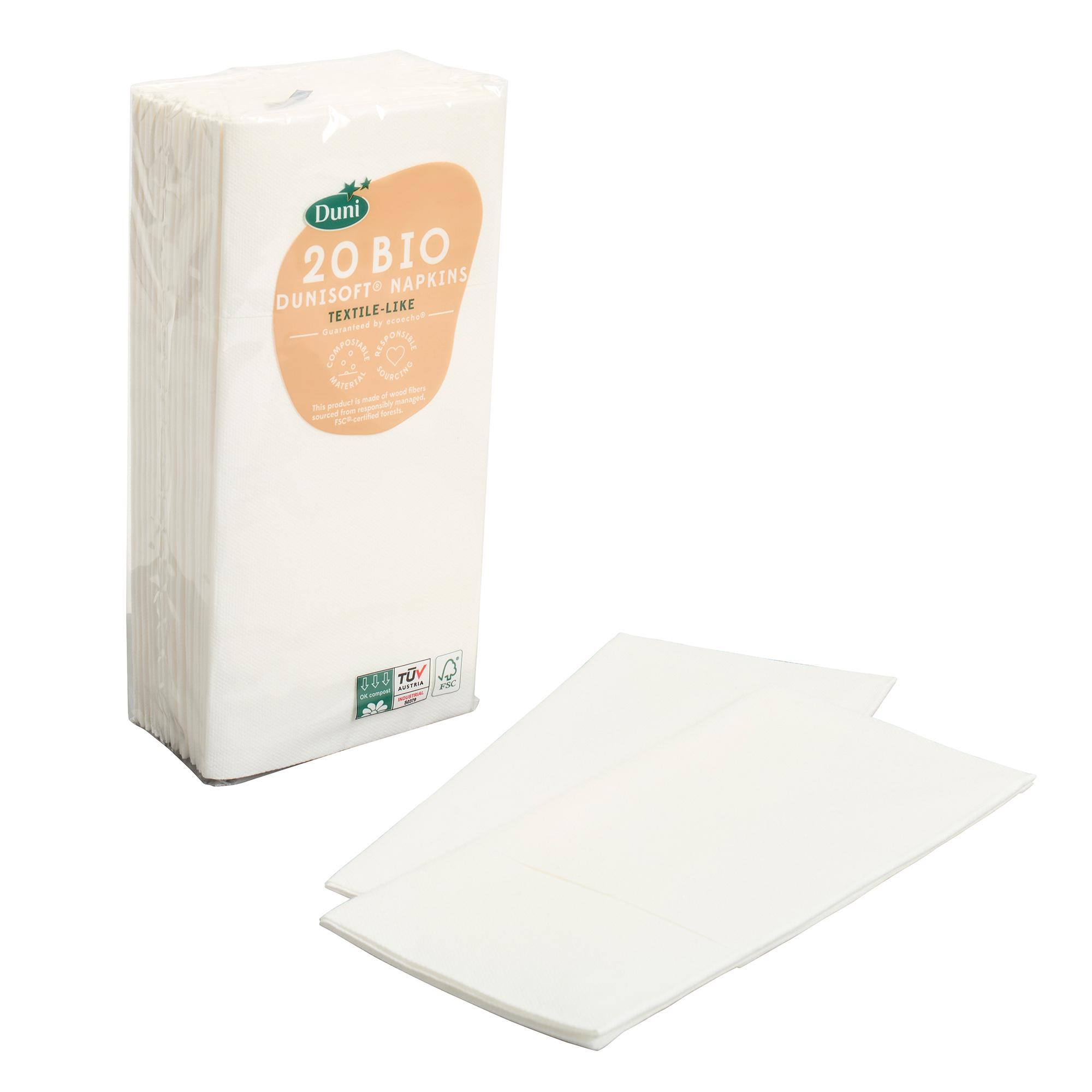 White Dunisoft Large Luxury Paper Napkins