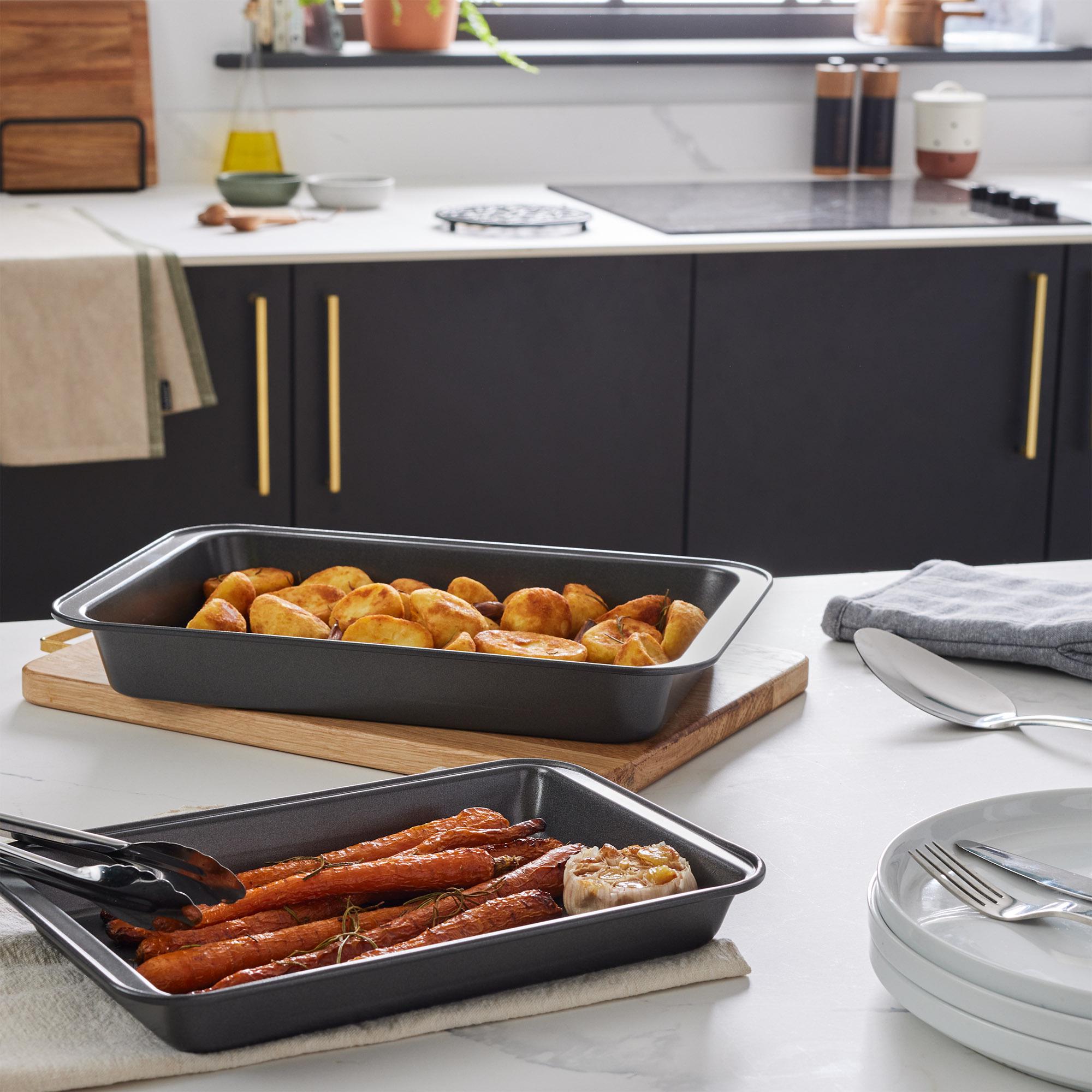 Habitat 2 Piece Non stick Carbon Steel Roaster Set thumbnail 2