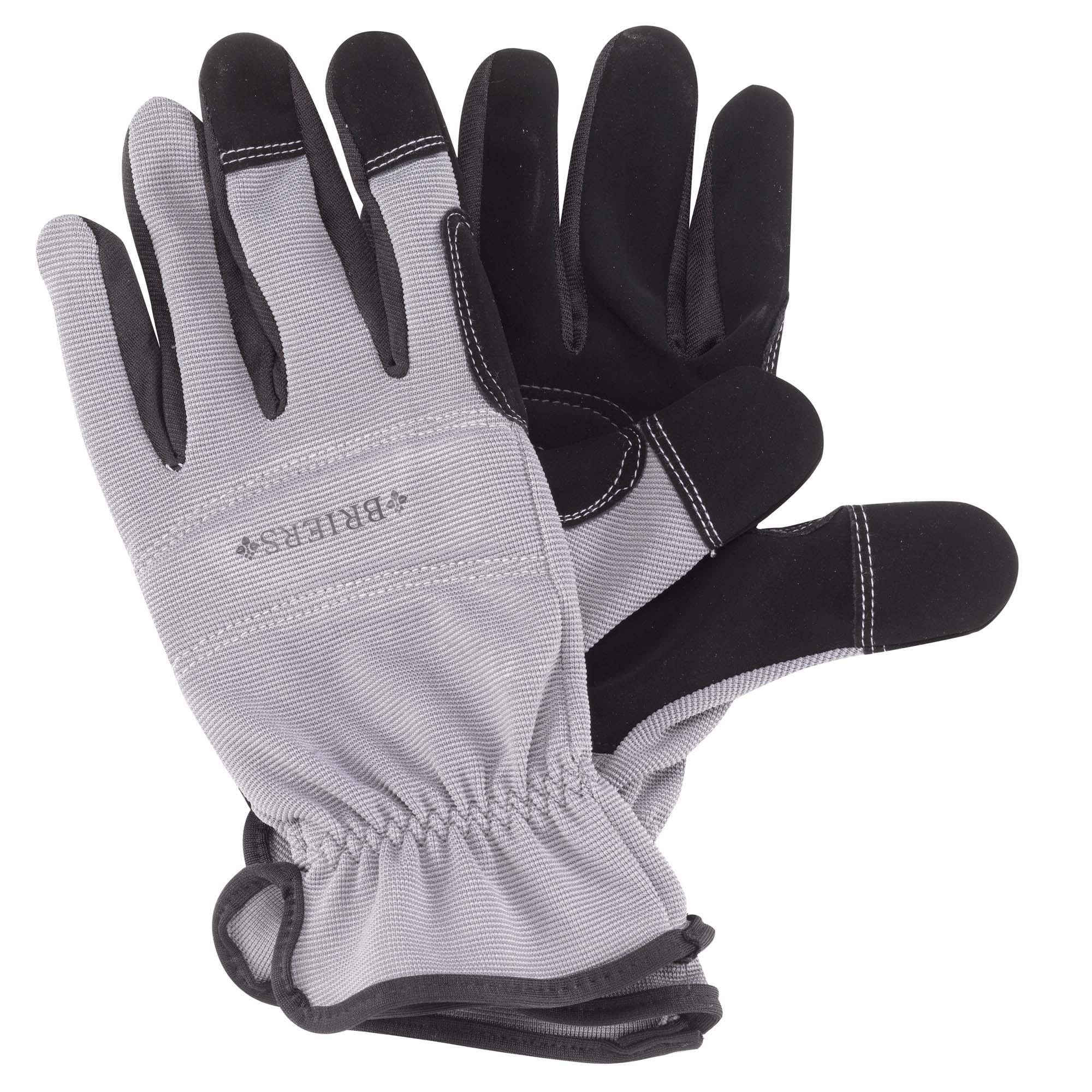 Briers Flex & Protect Large Gardening Gloves - Black & Grey