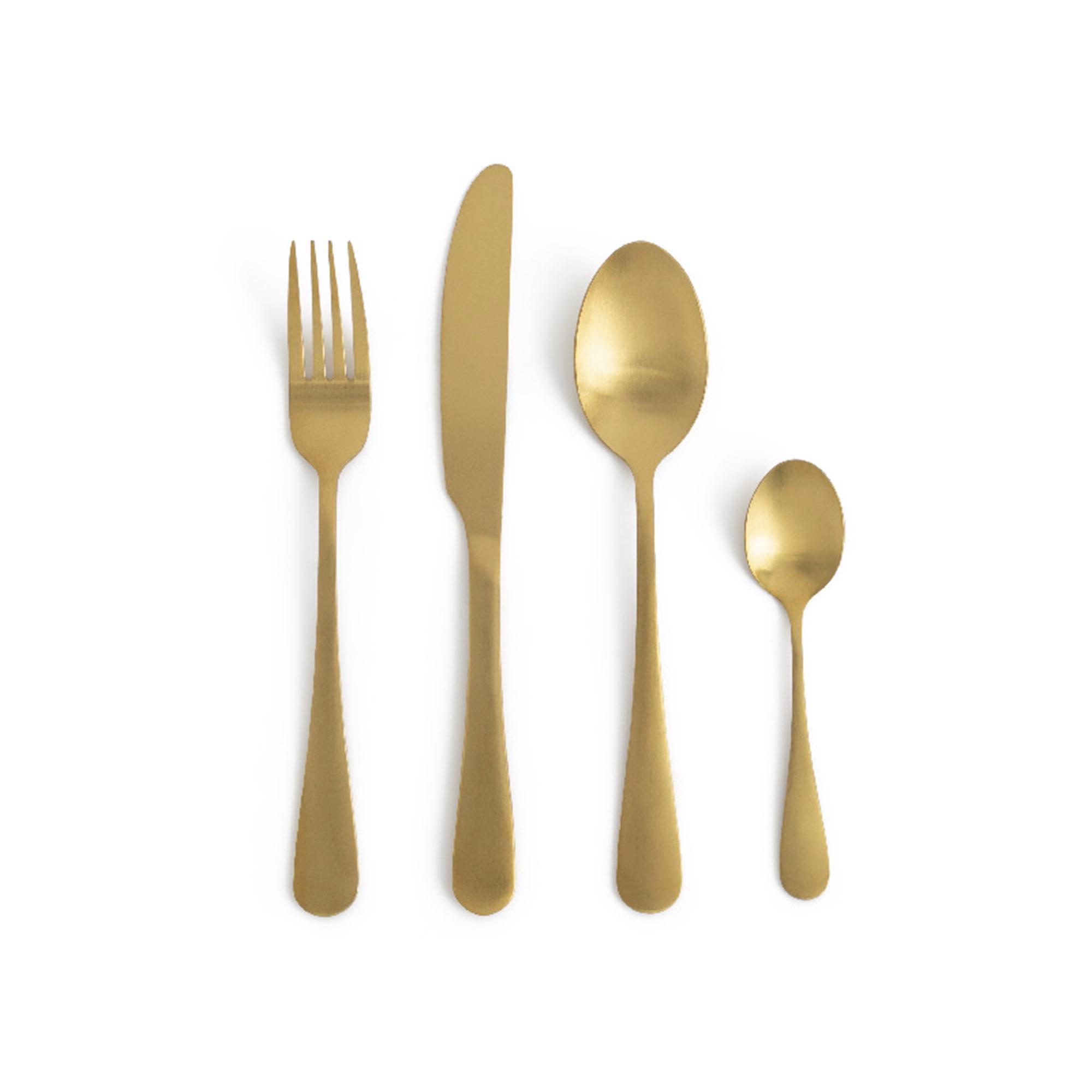 Sainsbury's Home 16 piece Gold Stainless Steel Cutlery Set