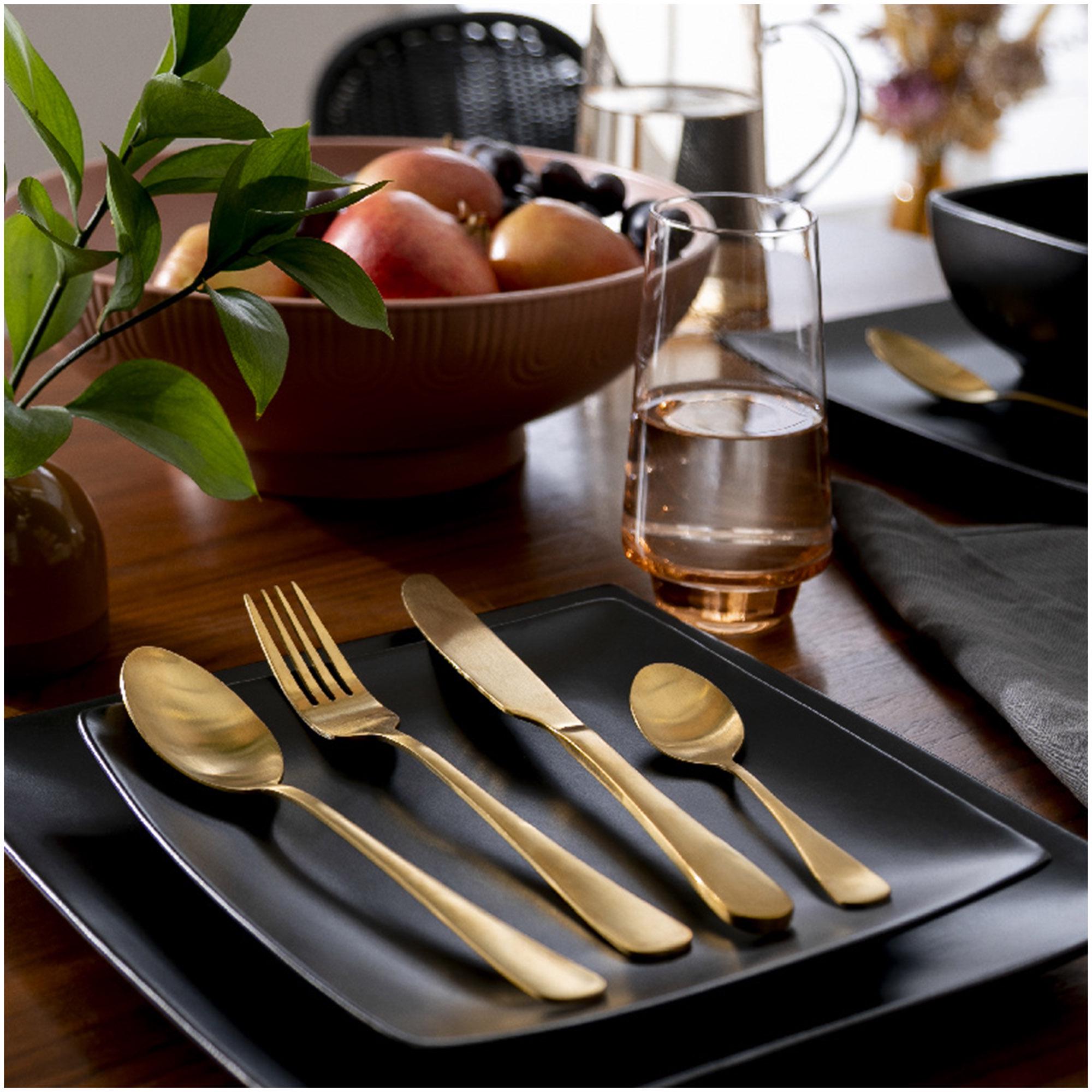 Sainsbury's Home 16 piece Gold Stainless Steel Cutlery Set thumbnail 2