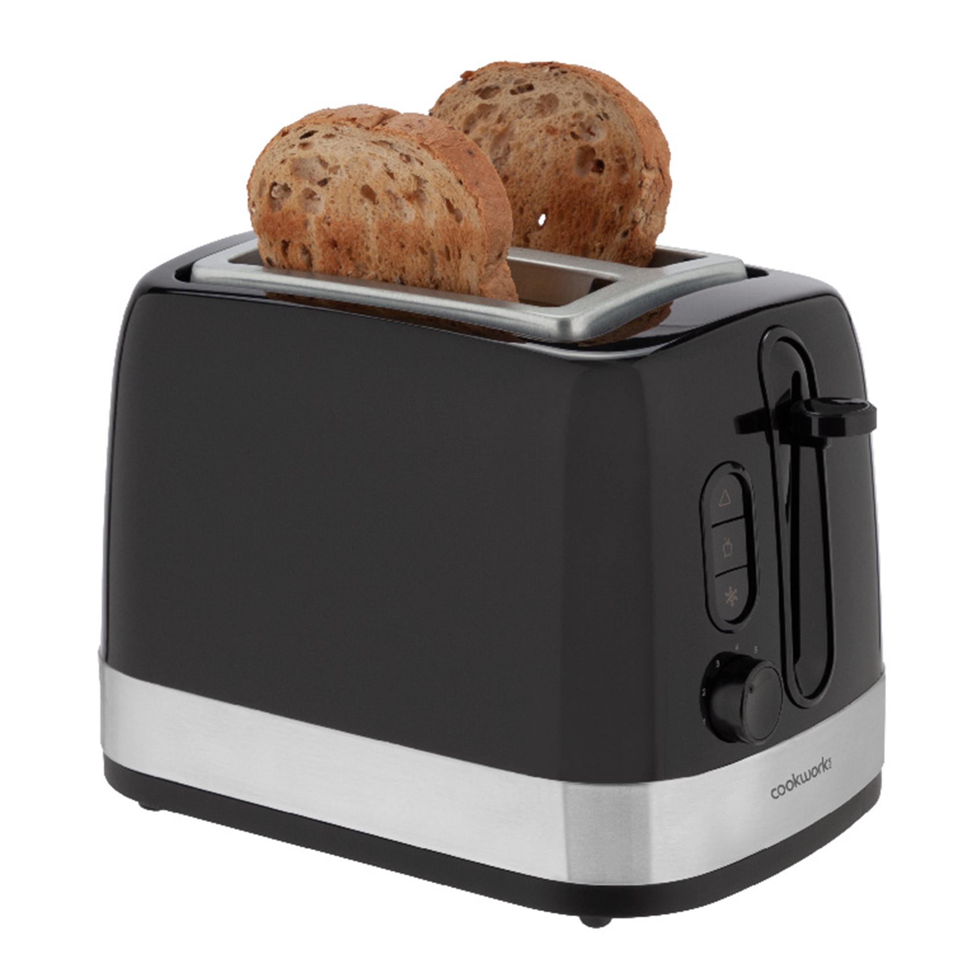 Cookworks Illuminated 2 Slice Toaster - Black Plastic thumbnail 3