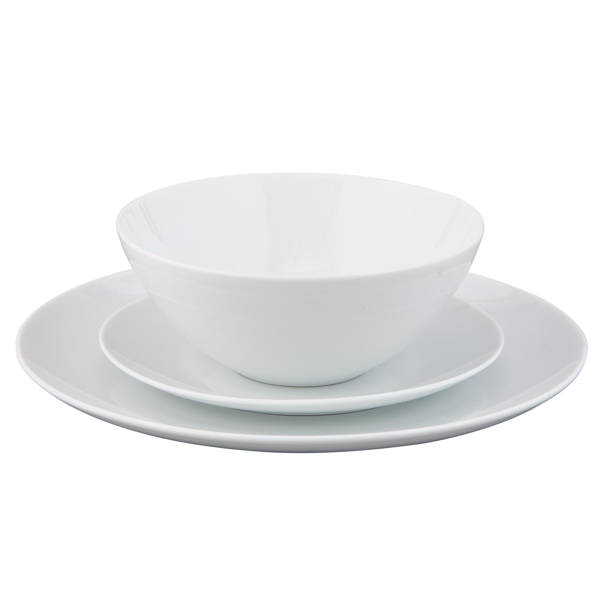 Sainsbury's Home Coupe 12 Piece Porcelain Dinner Set - Super White thumbnail 2