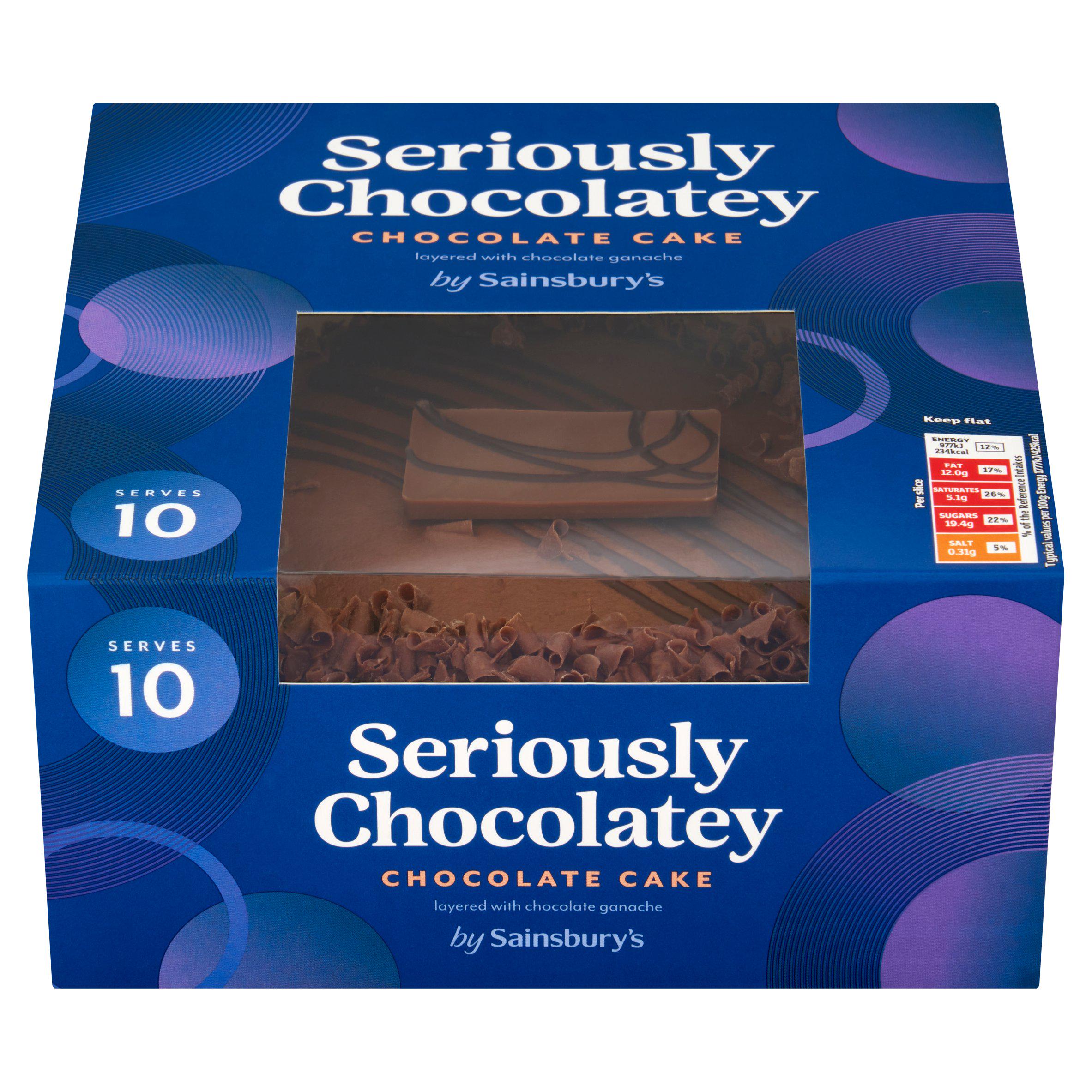 Sainsbury's Small Chocolate Birthday Celebration Cake 550g (Serves 10)