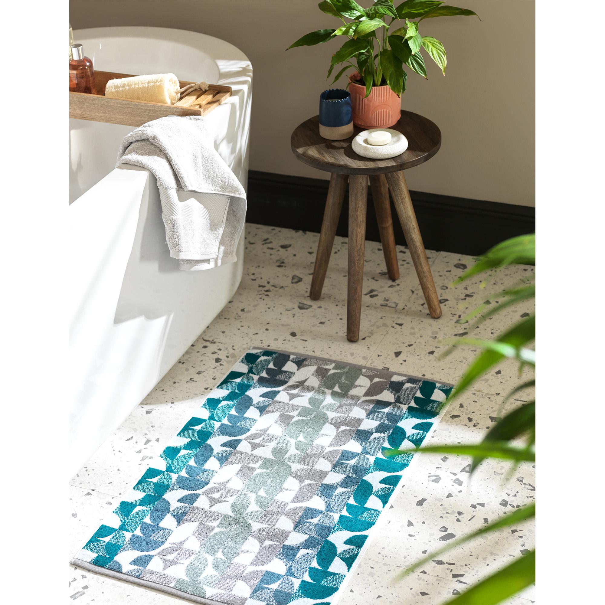 Habitat Blue Geo Bath Mat thumbnail 4
