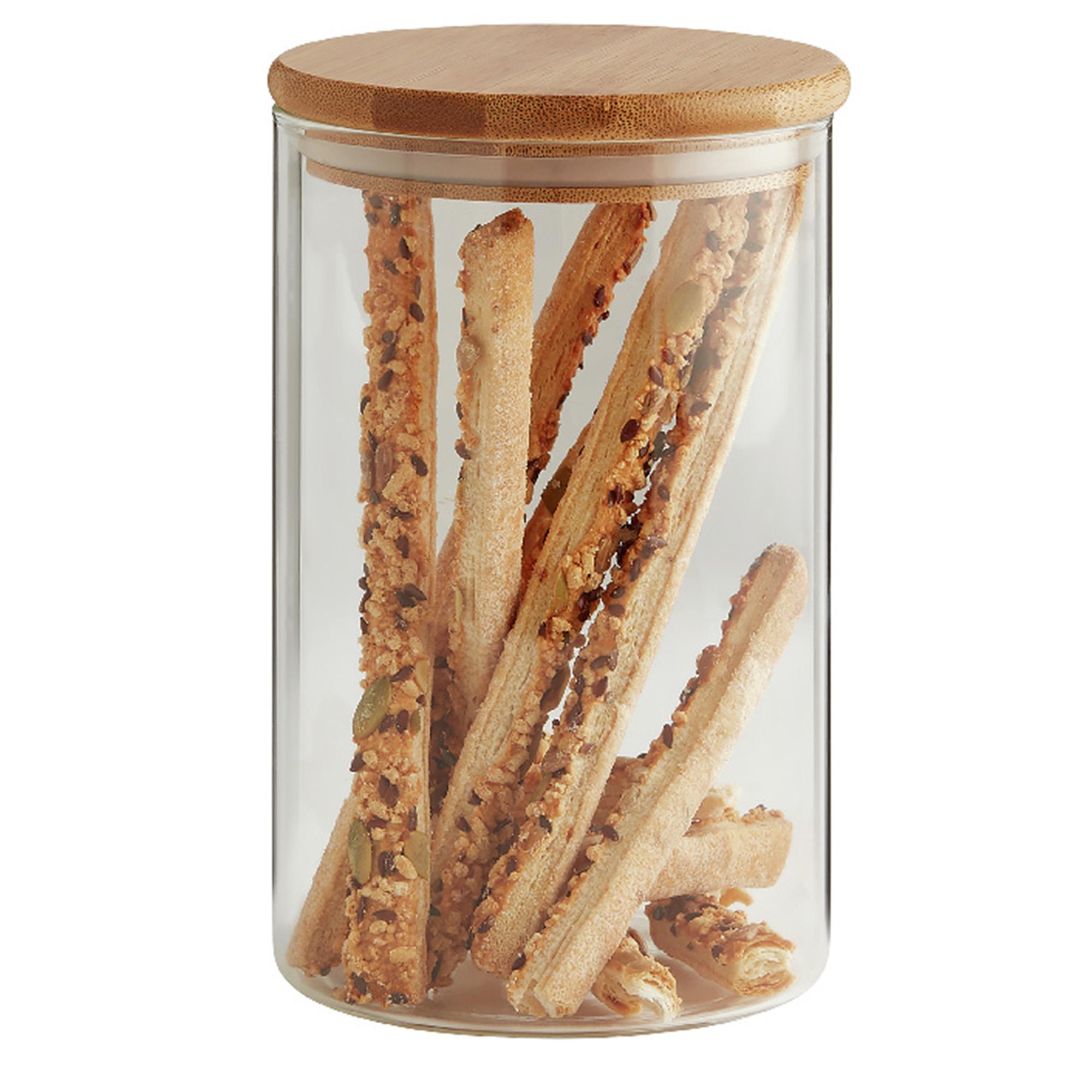 Habitat Round Glass Jar With Bamboo Lid Tall 1L thumbnail 3