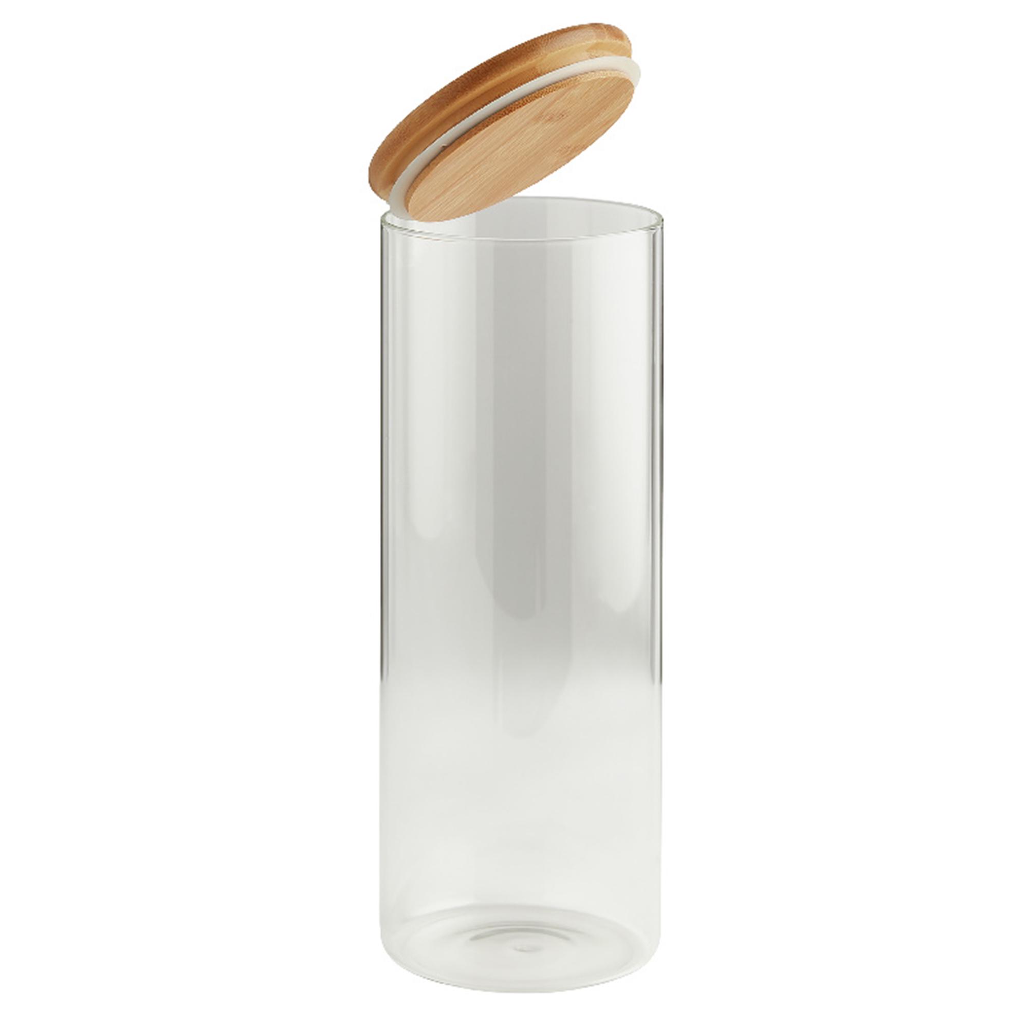 Habitat Round Glass Jar With Bamboo Lid 1.8ml Tall thumbnail 2