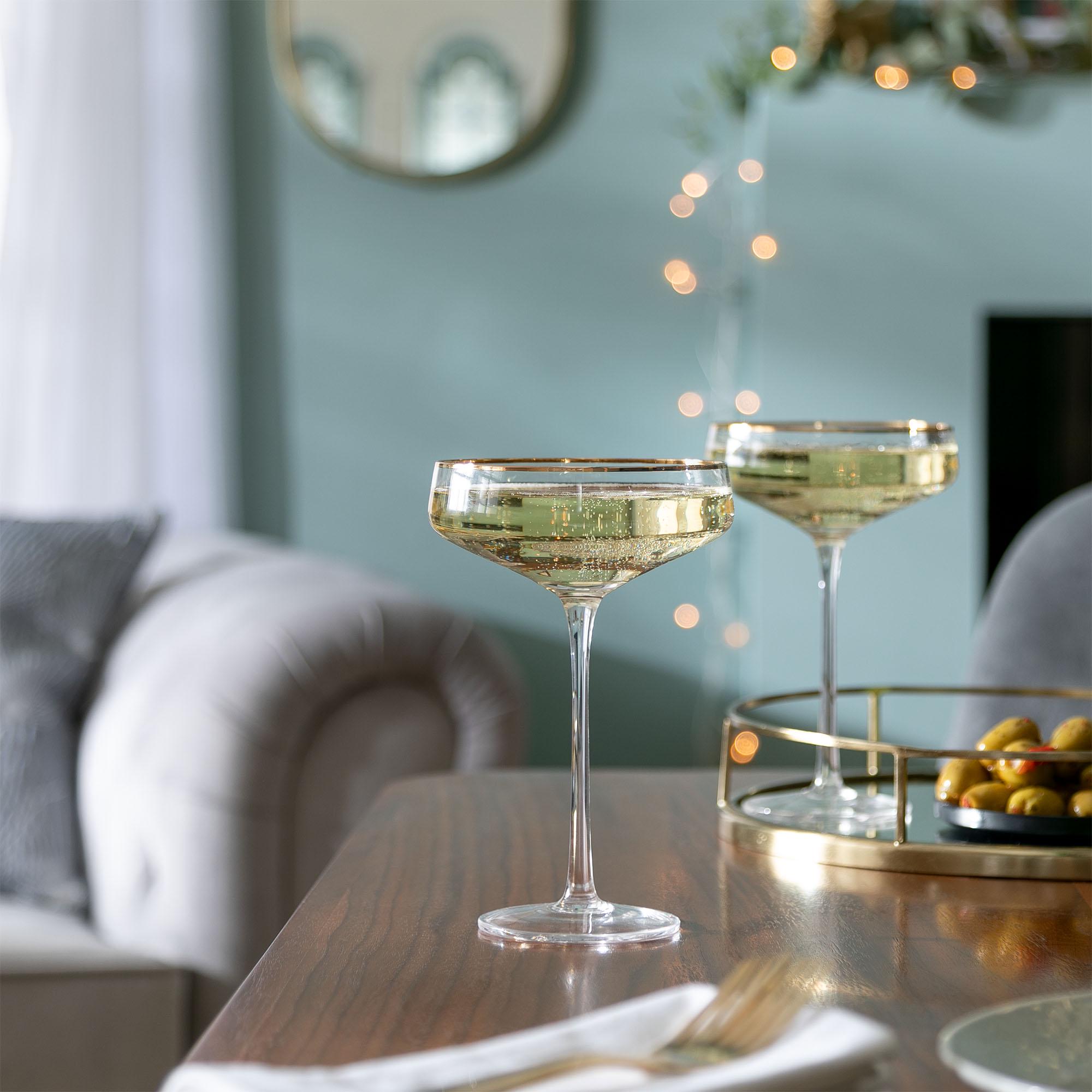 Habitat Gold Rim Champagne Coupe thumbnail 5