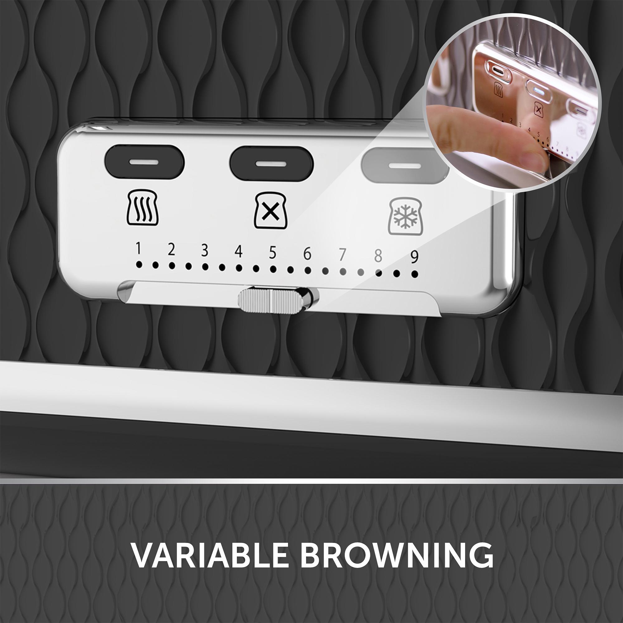 Breville VTT786 Curve 4 Slice Toaster - Black and Chrome thumbnail 2