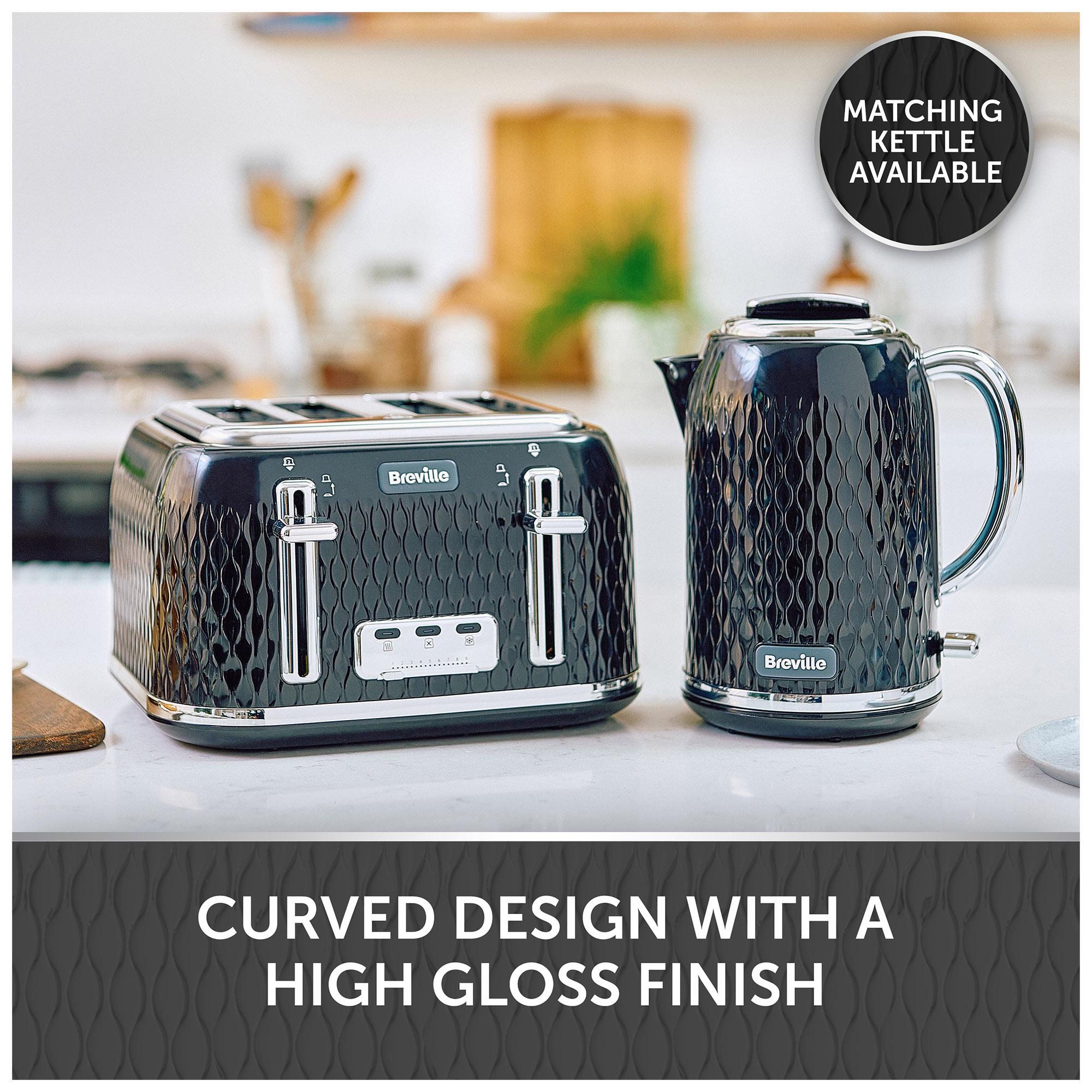 Breville VTT786 Curve 4 Slice Toaster - Black and Chrome thumbnail 5