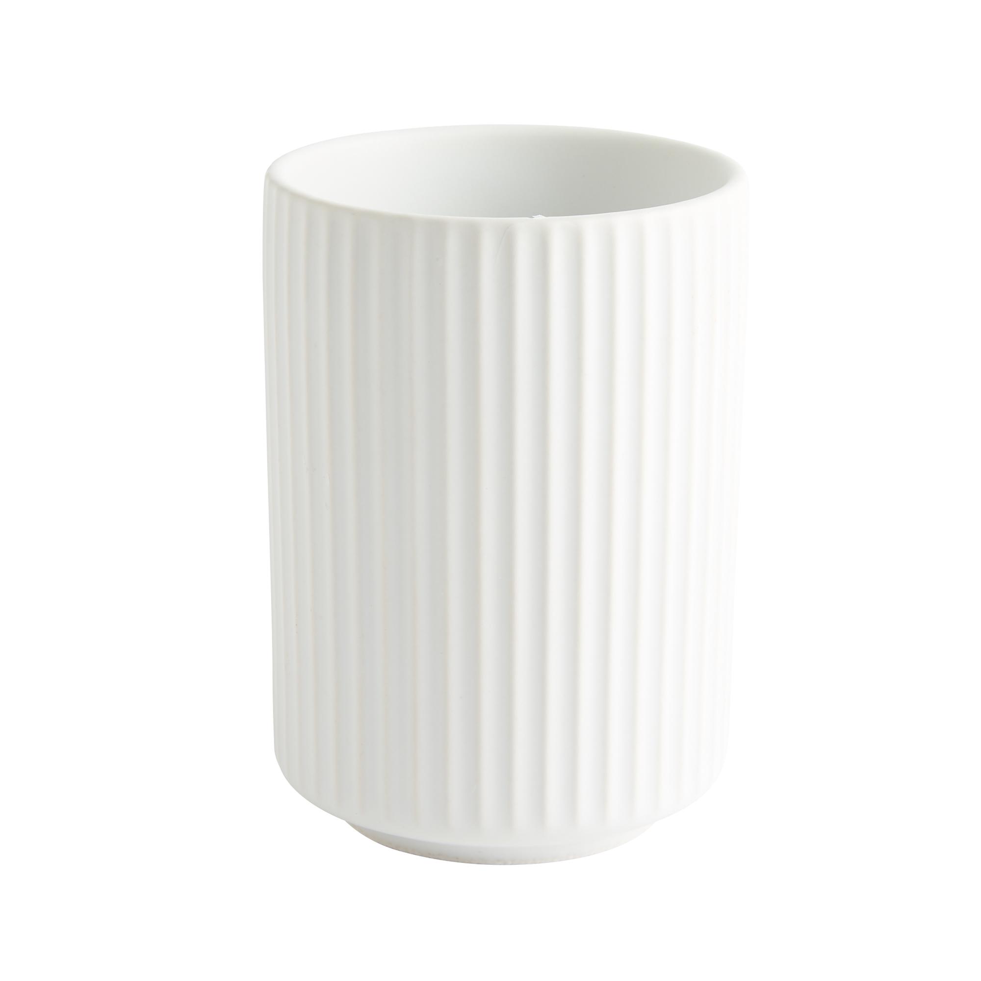 Sainsbury's Home Ribbed Tumbler - White