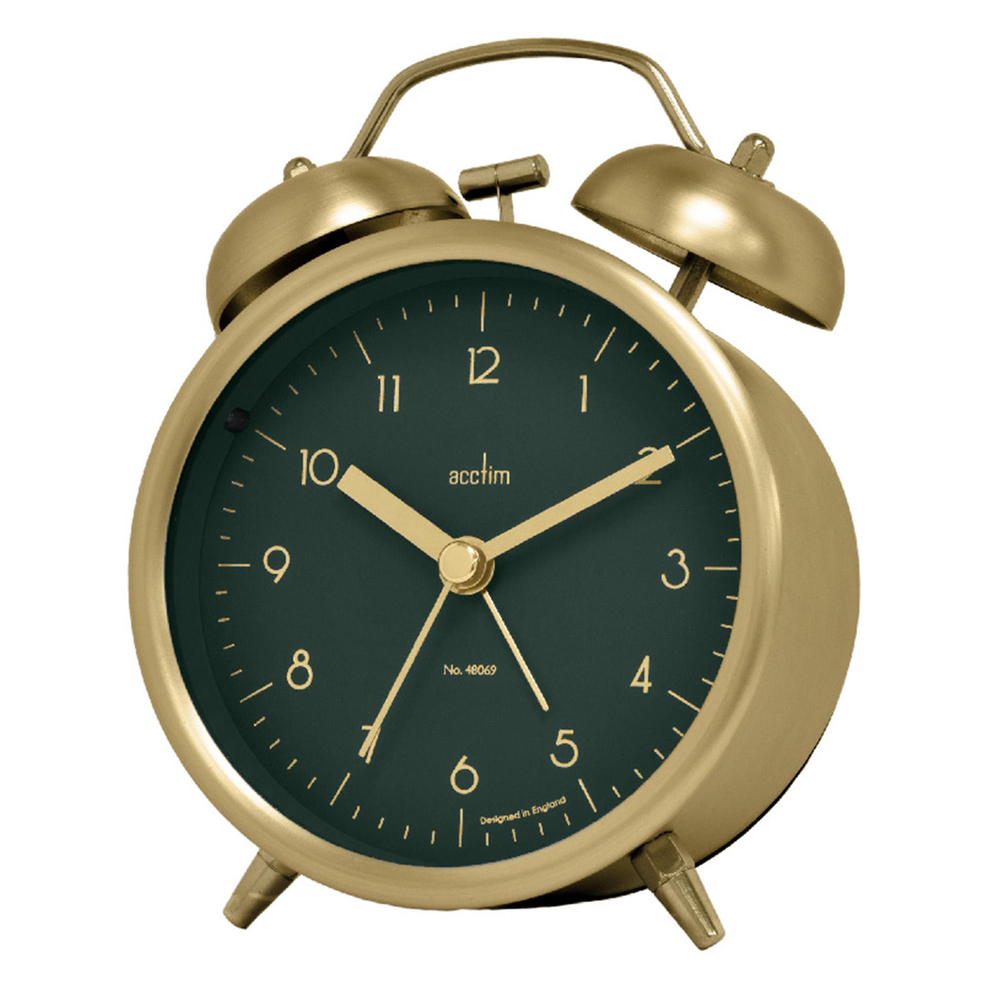 Acctim Aksel Double Bell Alarm Clock - Brass thumbnail 2