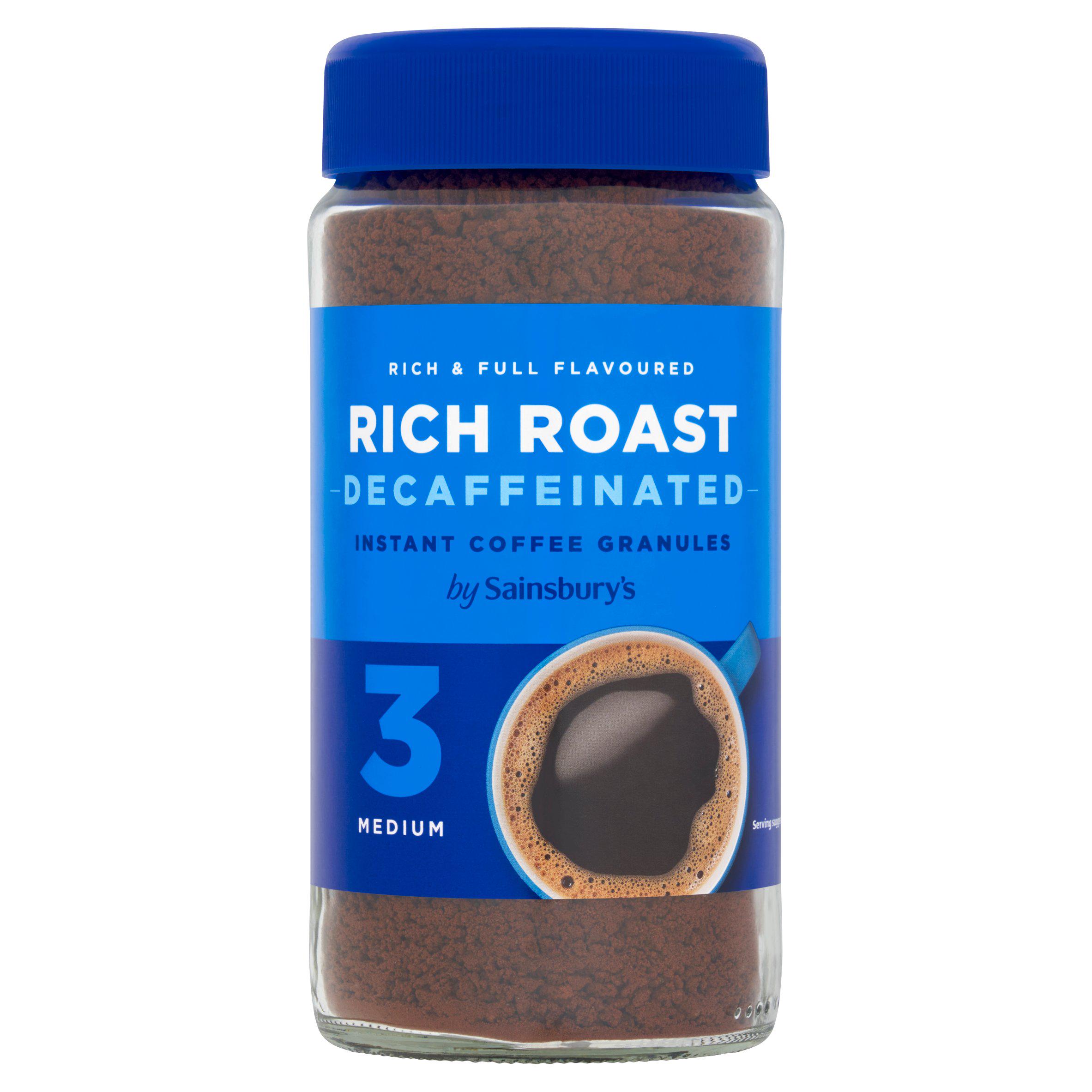 Sainsbury's Rich Roast Instant Coffee Granules, Decaffeinated 200g