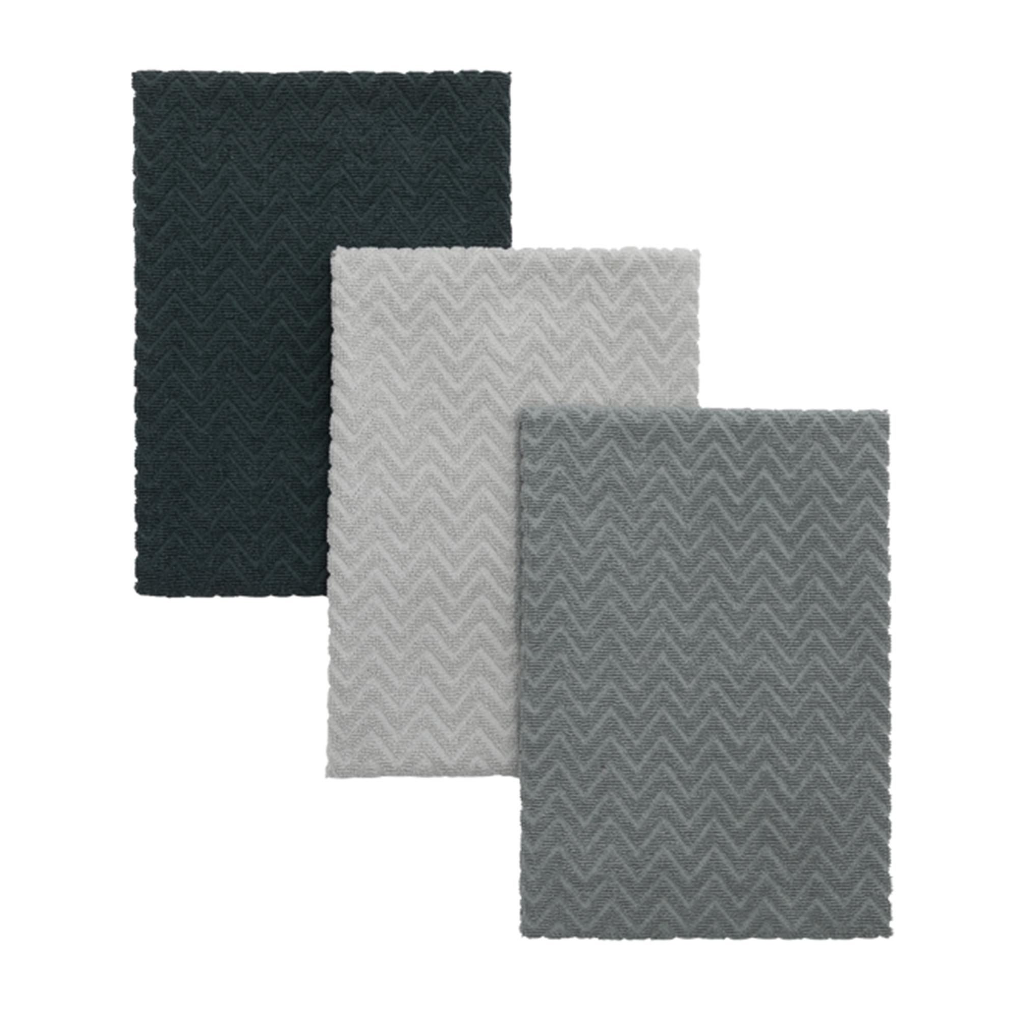 Habitat Pack of 3 Zig Zag Terry Greys Tea Towels