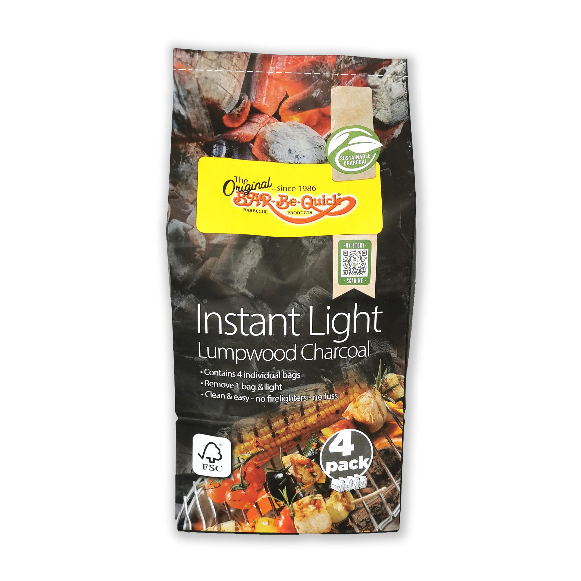 Bar-Be-Quick Pack of 4 Charcoal Instant Light