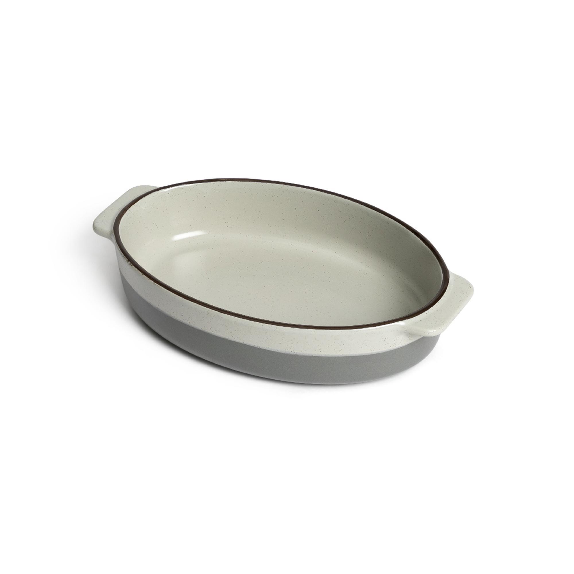 Habitat 29cm Speckle Medium Ceramic Oval Roaster- Grey