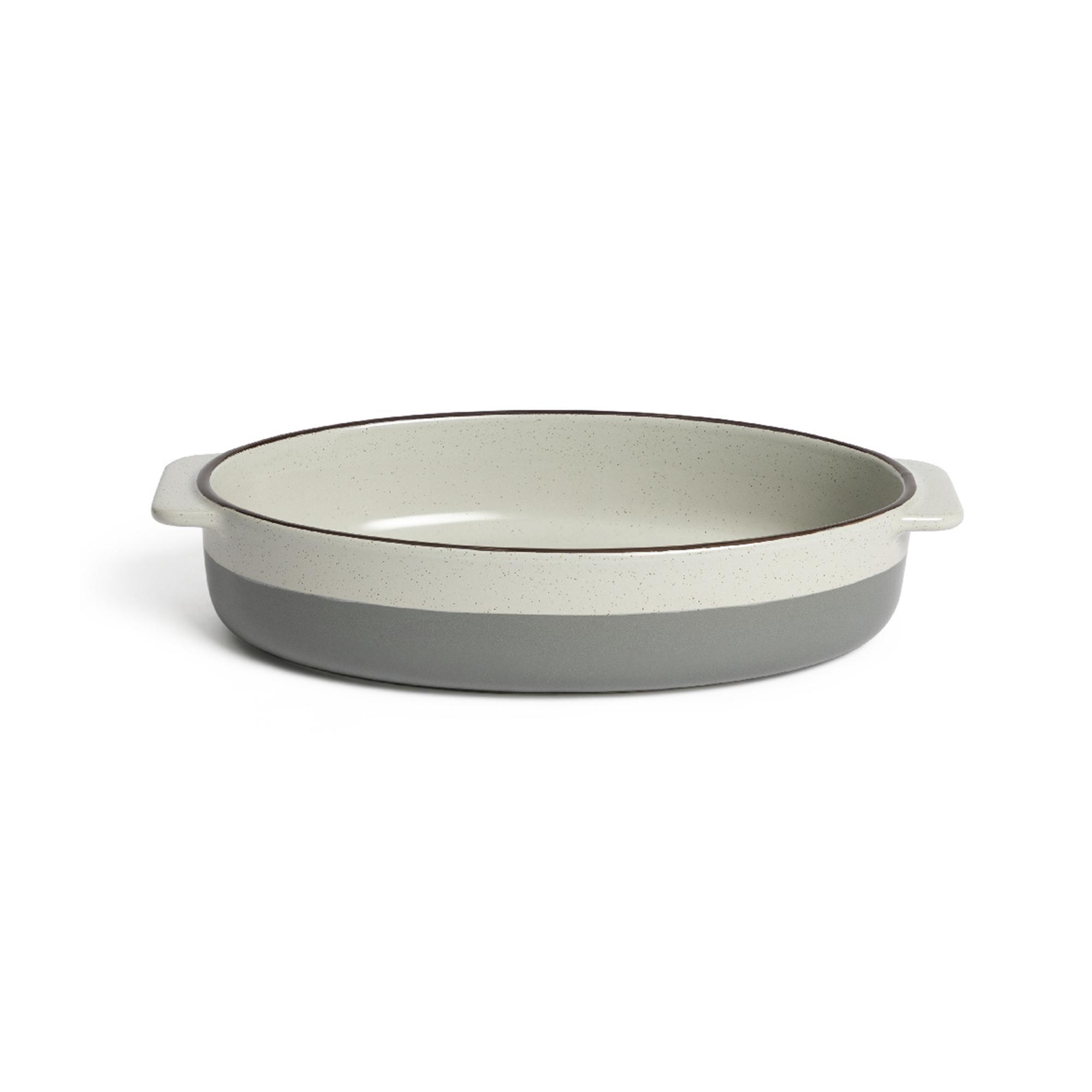 Habitat 29cm Speckle Medium Ceramic Oval Roaster- Grey thumbnail 4
