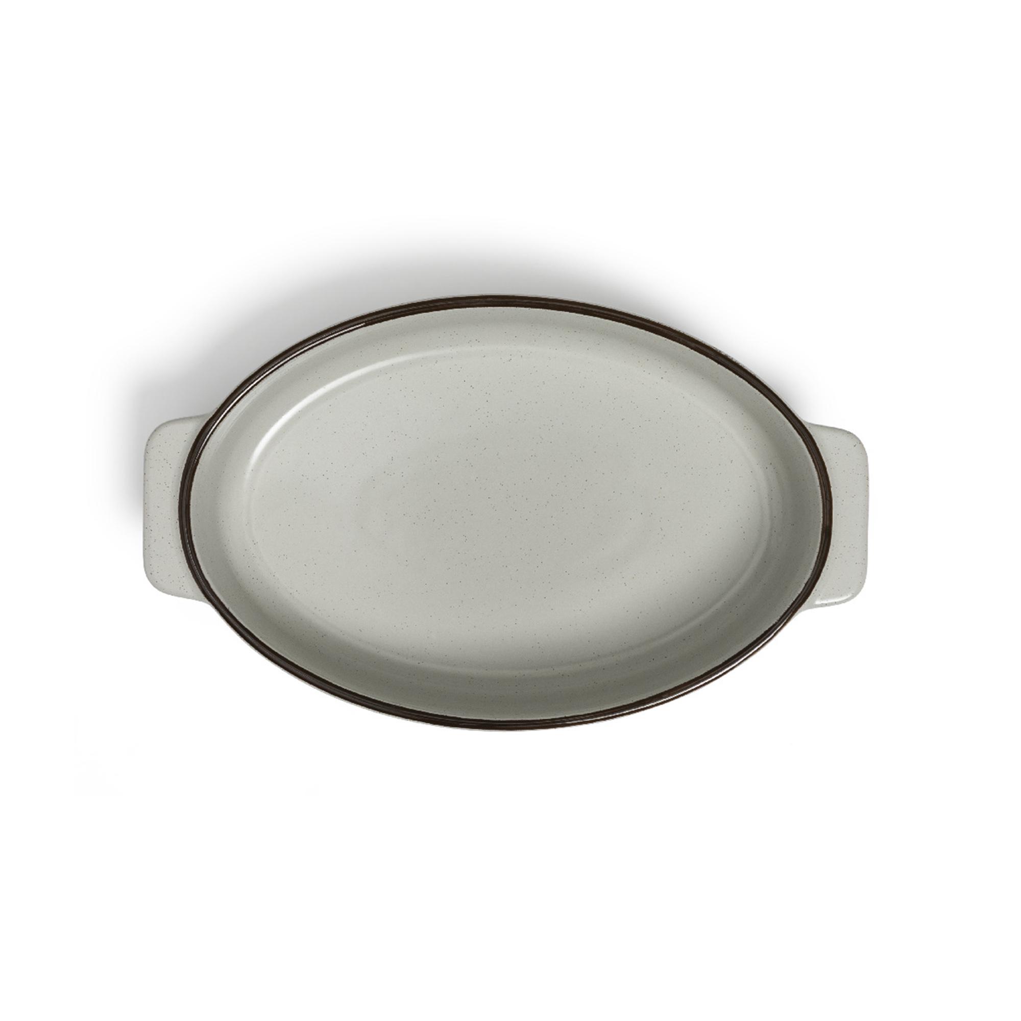 Habitat 29cm Speckle Medium Ceramic Oval Roaster- Grey thumbnail 5