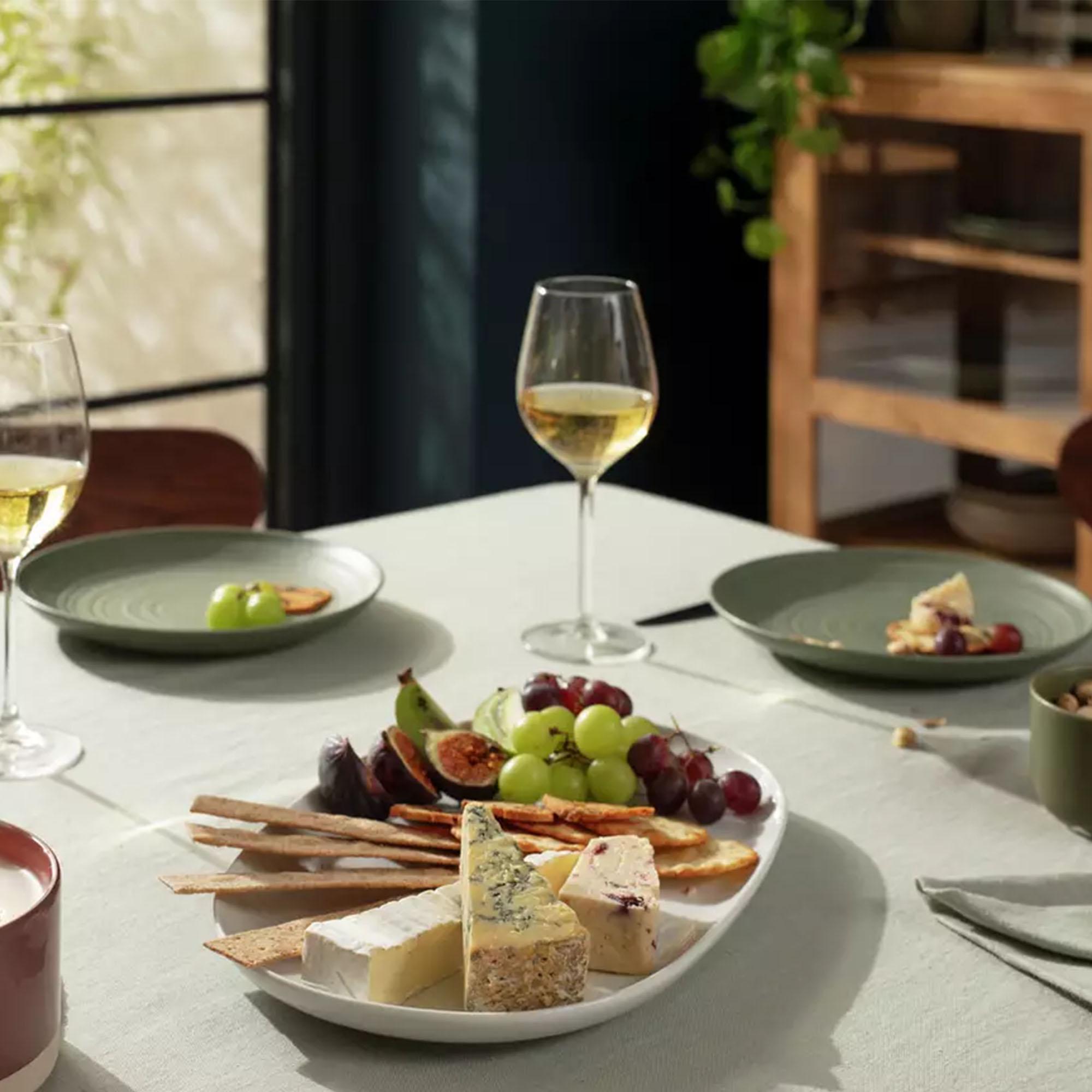 Habitat Riko Oval Porcelain Serving Platter - White thumbnail 2