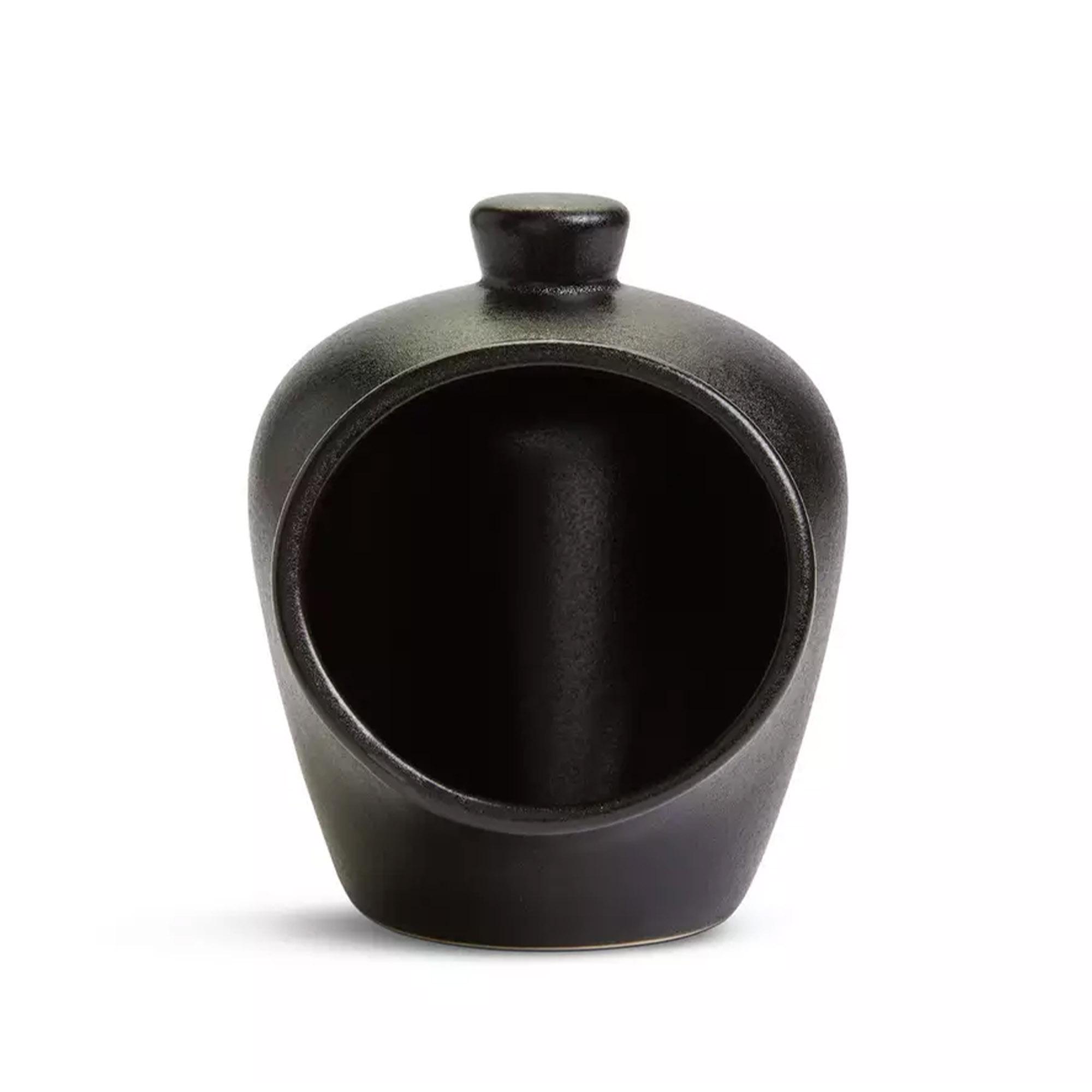 Habitat Industrial Stoneware Salt Container - Black