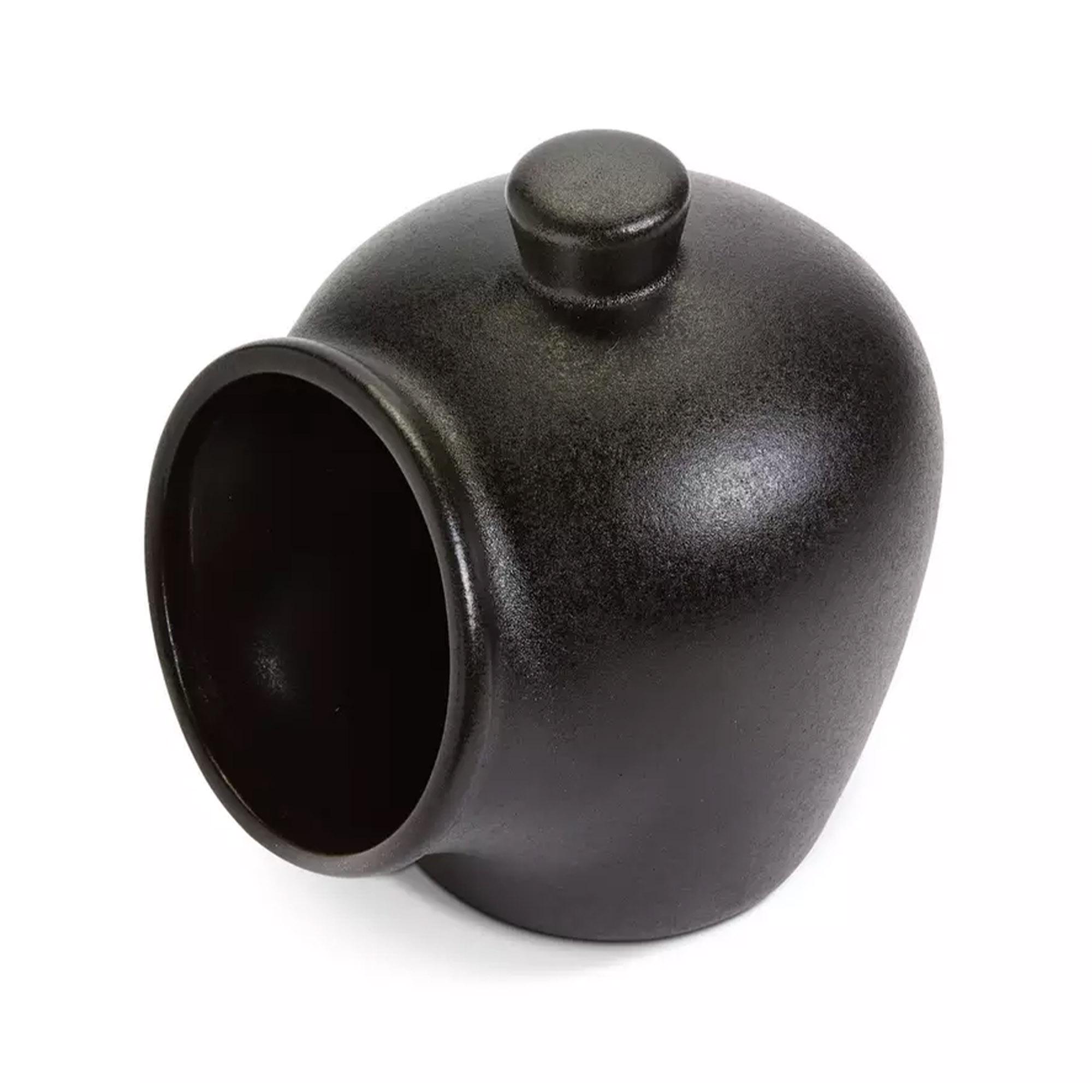 Habitat Industrial Stoneware Salt Container - Black thumbnail 4