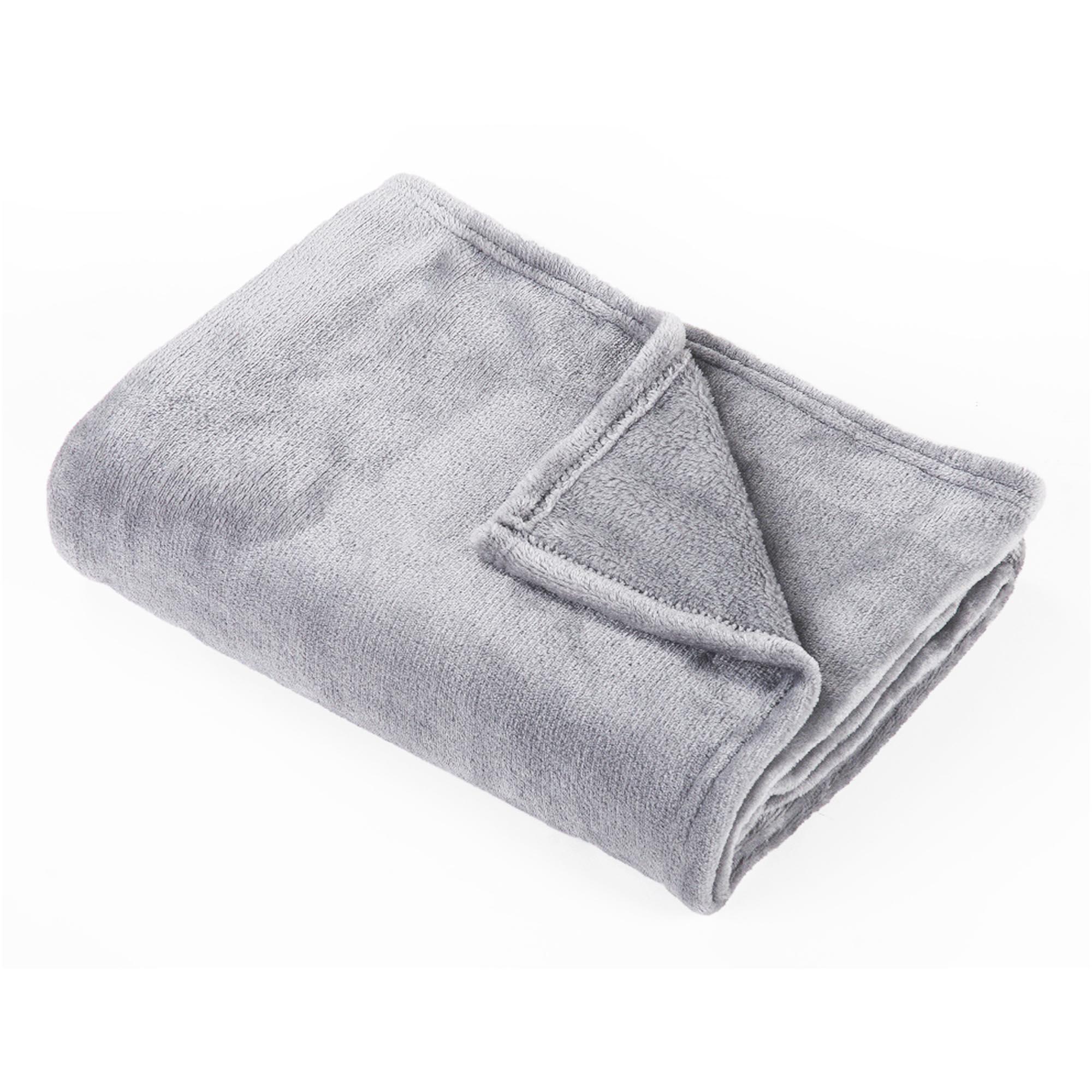 Sainsbury's Home Super Soft Fleece Throw - Flint Grey - 125x150cm