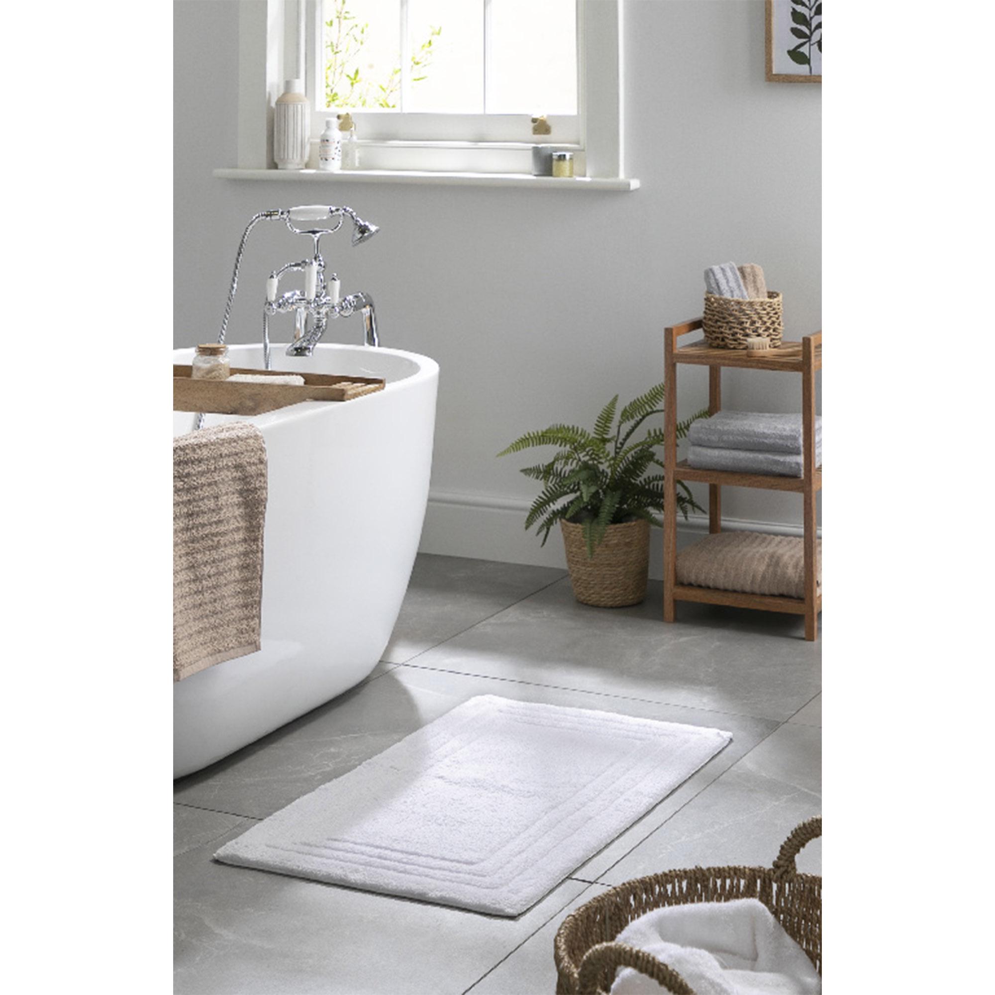 Habitat Cotton Deep Pile Tufted Bath Mat - White thumbnail 2