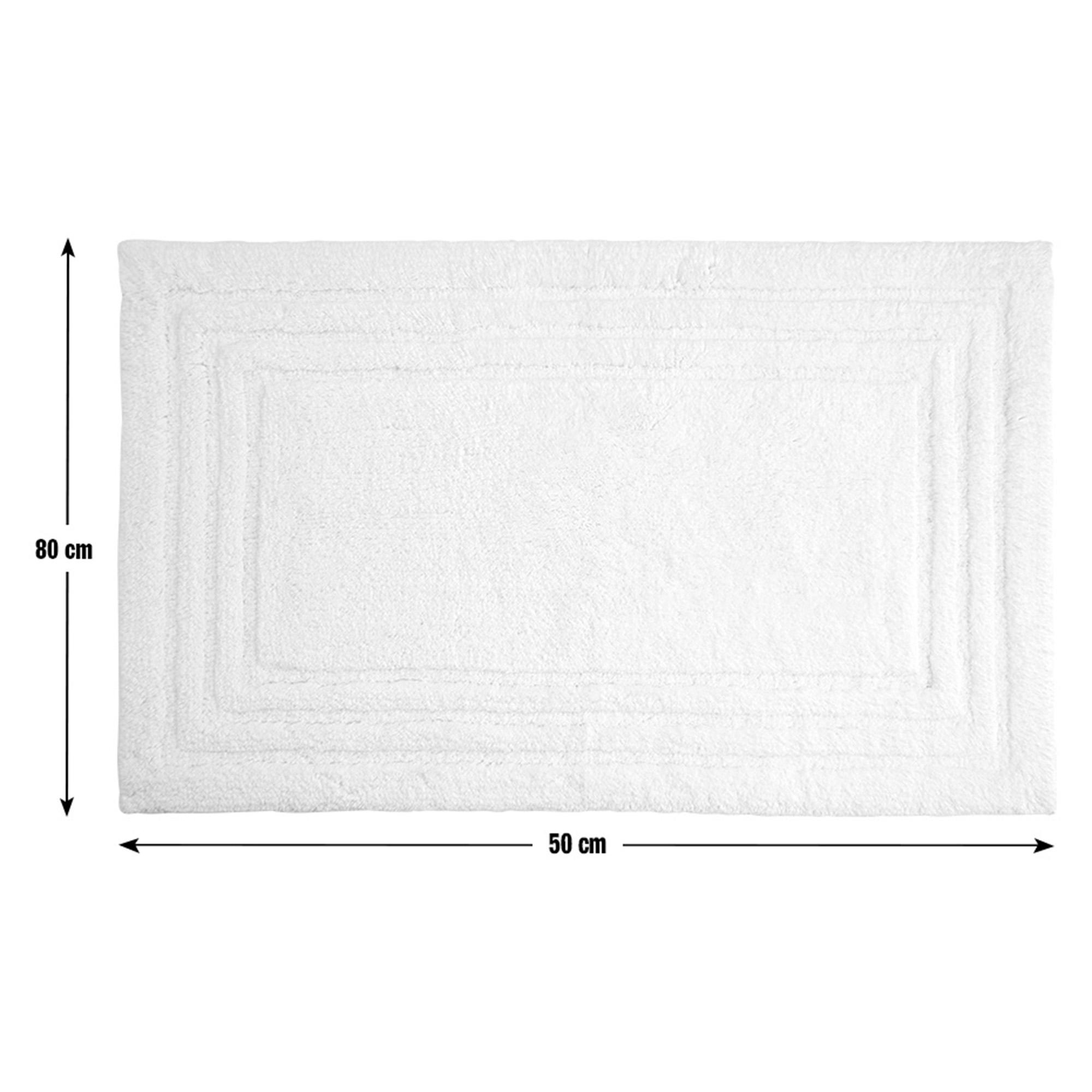 Habitat Cotton Deep Pile Tufted Bath Mat - White thumbnail 3