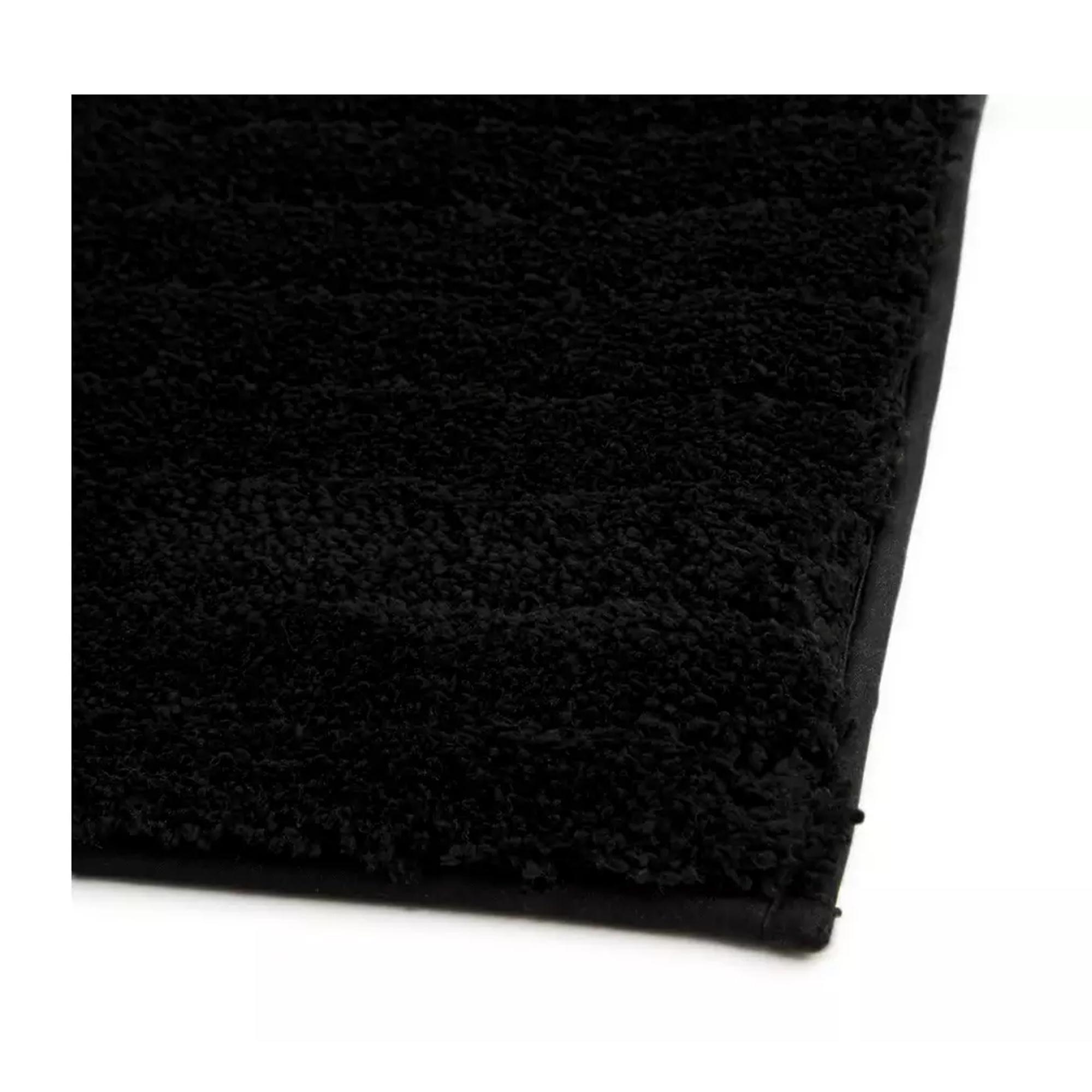 Habitat Ribbed Tufted Bath Mat - Black thumbnail 2