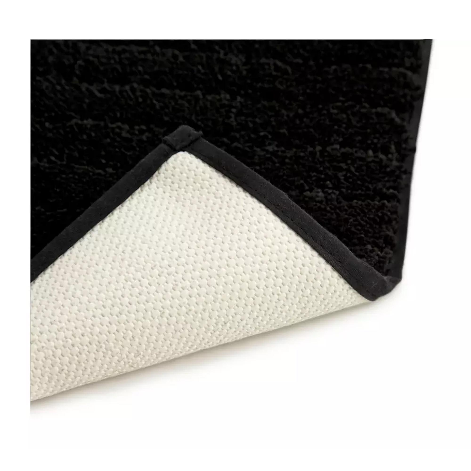 Habitat Ribbed Tufted Bath Mat - Black thumbnail 3