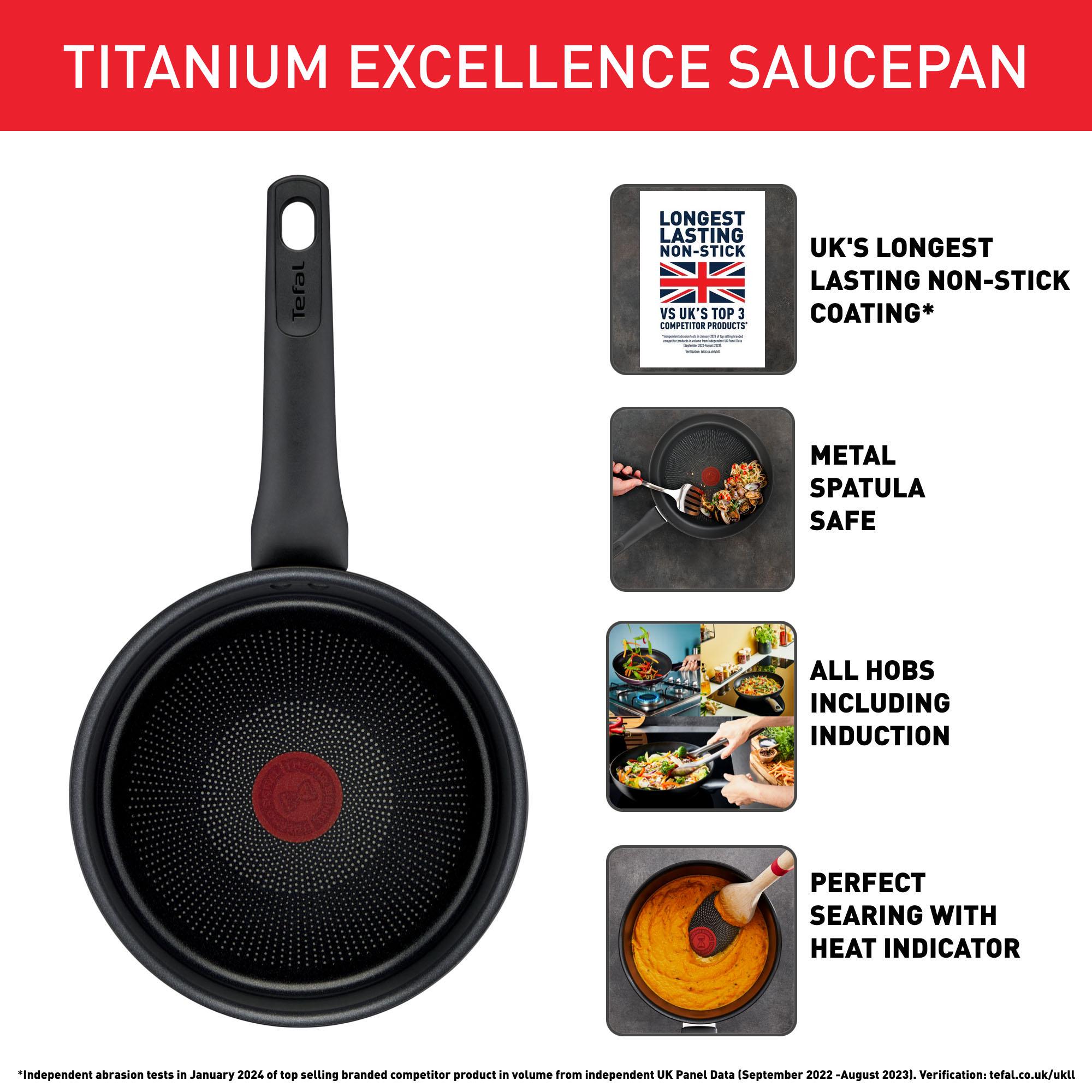 Tefal Titanium Excellence 16cm Aluminium Saucepan thumbnail 3