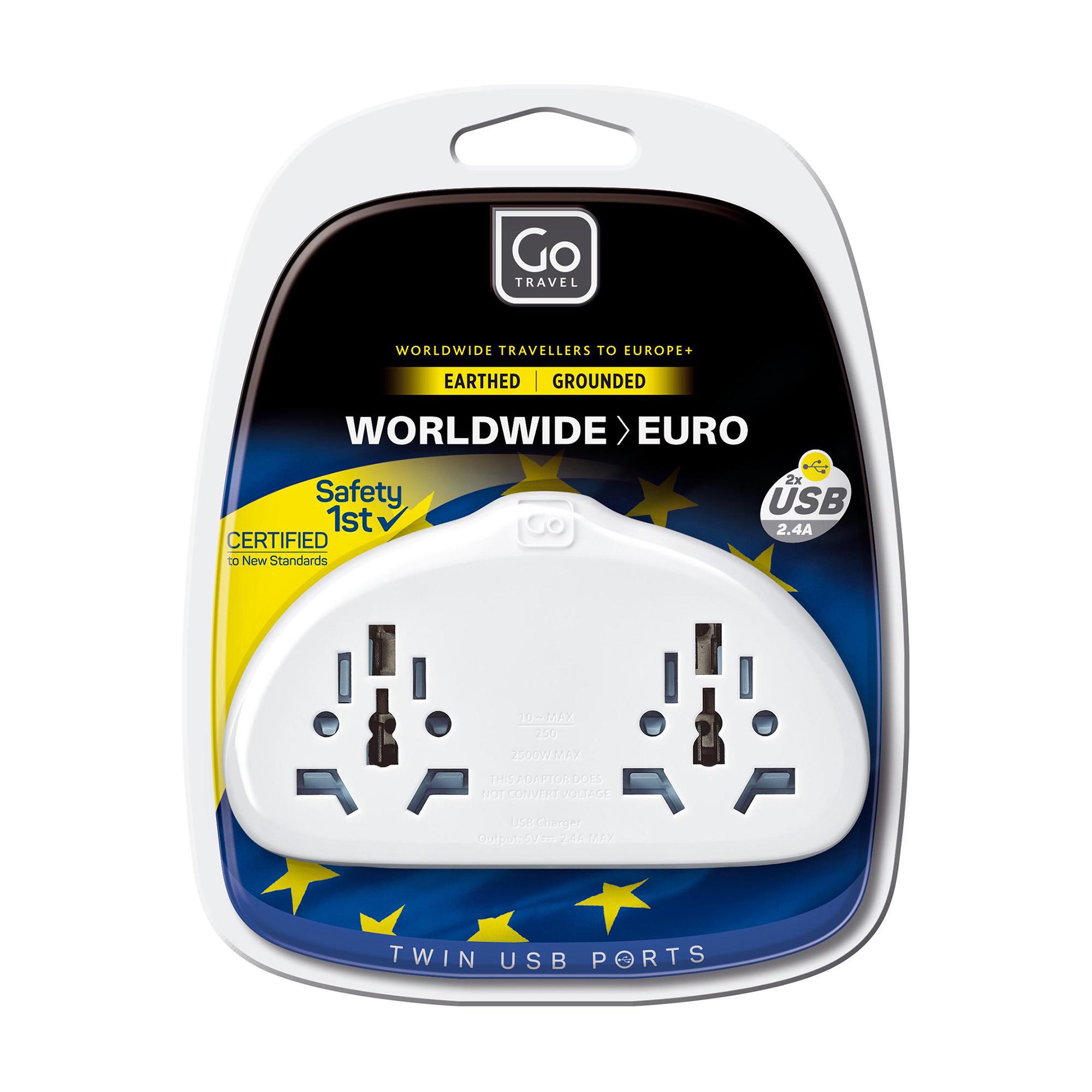 Go Travel World-EU Adaptor Duo USB
