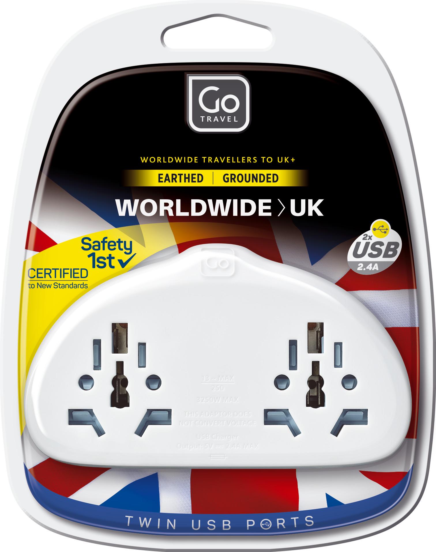Go Travel World-UK Adaptor Duo USB