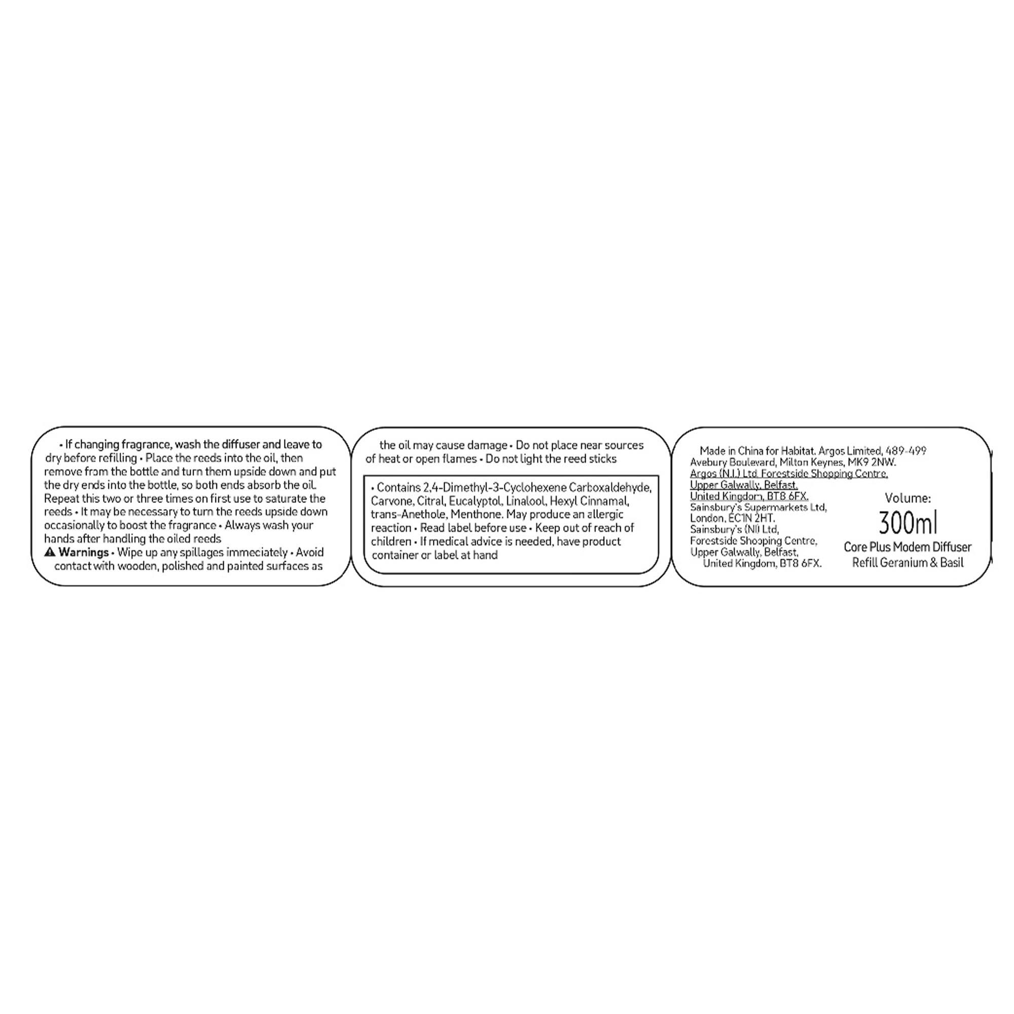Habitat 300ml Diffuser Refill - Geranium & Basil thumbnail 3