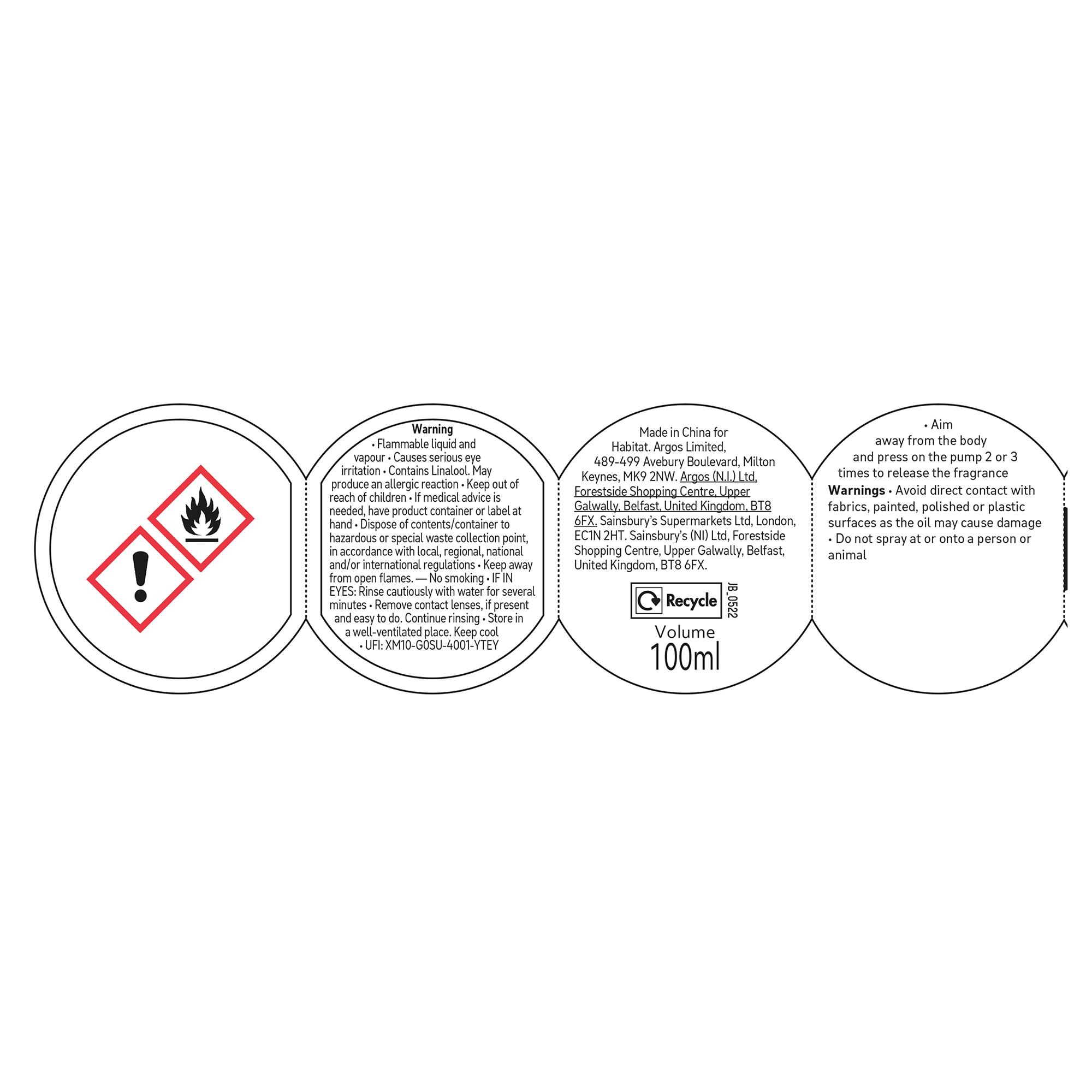 Habitat 100ml Room Spray - Geranium & Basil thumbnail 4