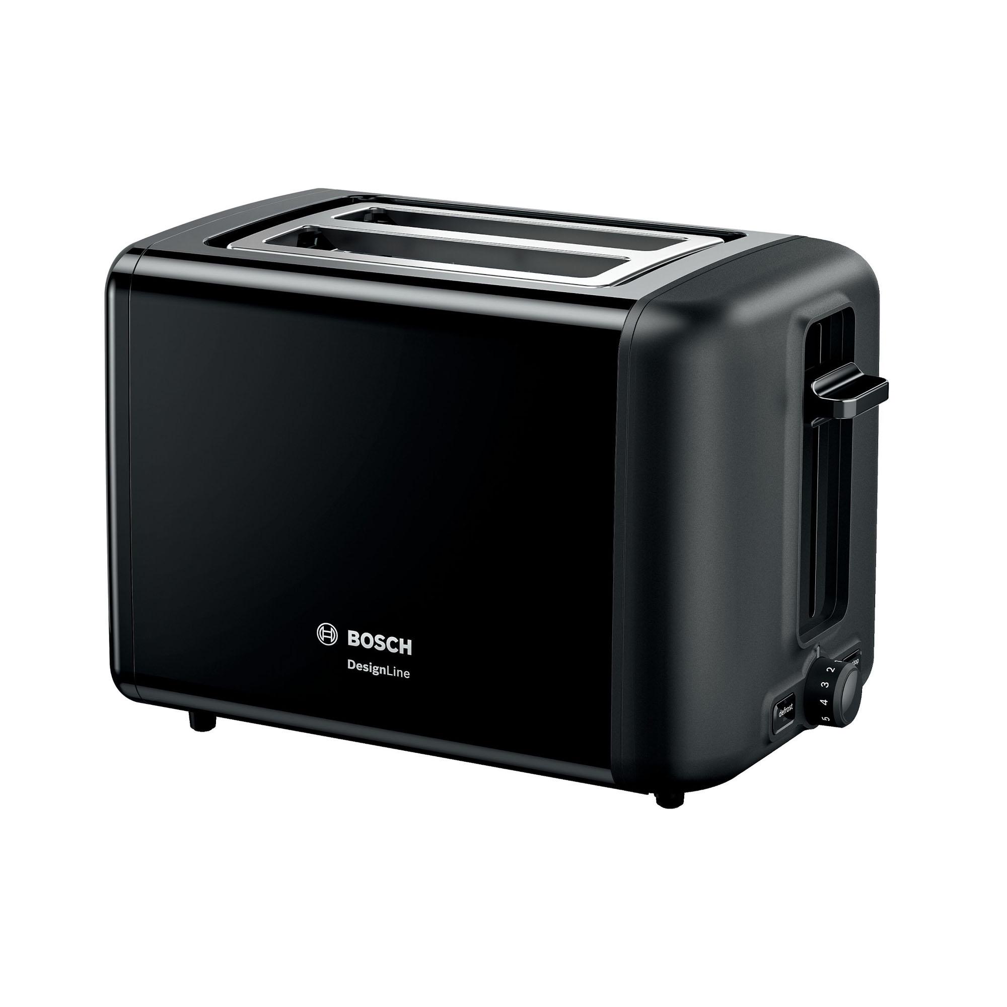 Bosch TAT3P423GB Deslineline Stainless Steel 2 Slice Toaster - Black thumbnail 2