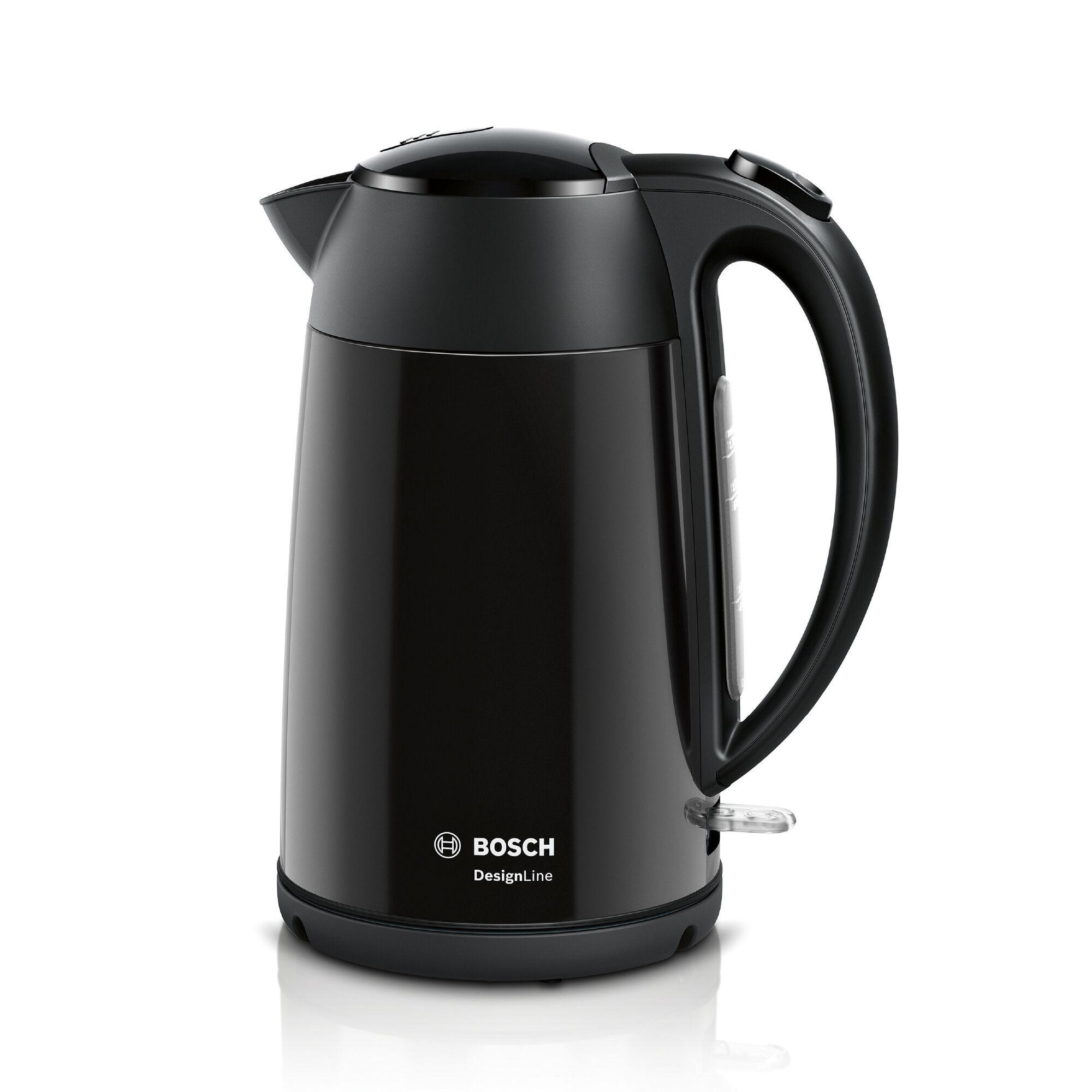 Bosch 1.7L TWK3P423GB DeslineLine Stainless Steel Cordless Kettle - Black