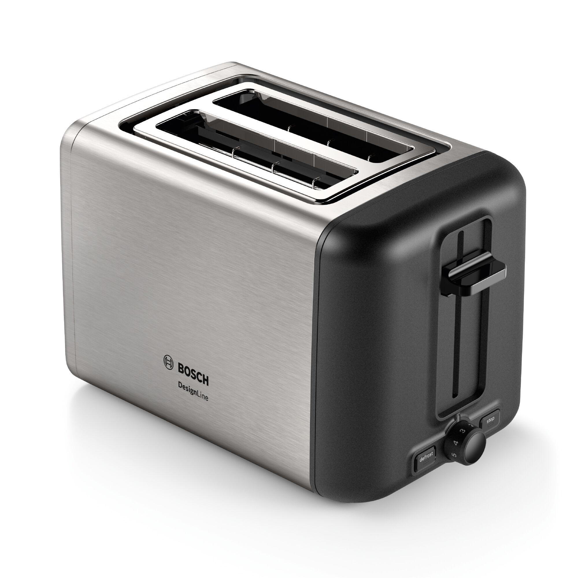 Bosch TAT4P440GB DesignLine 2 Slice Toaster Stainless Steel