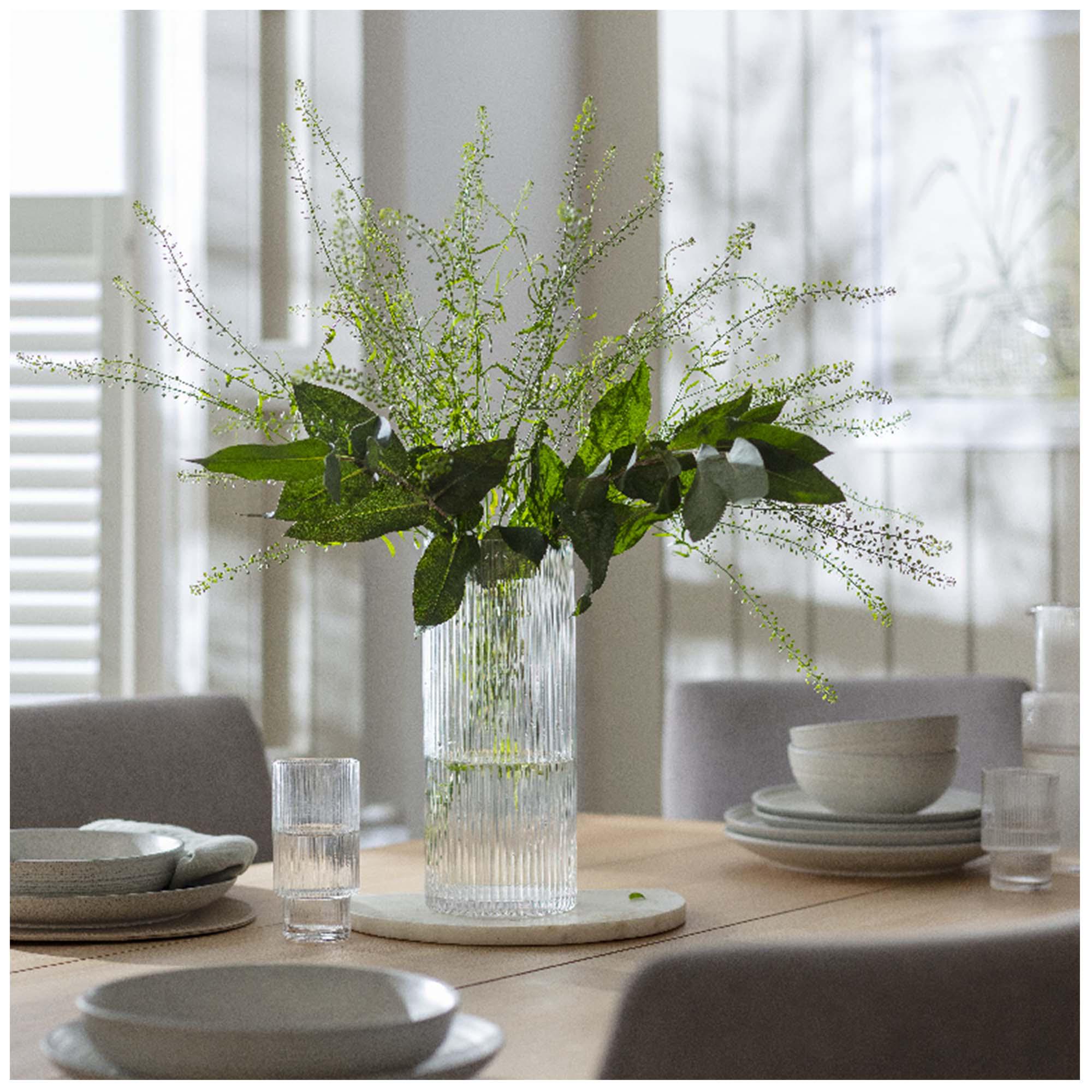 Habitat Tall Ribbed Glass Vase - Clear thumbnail 2