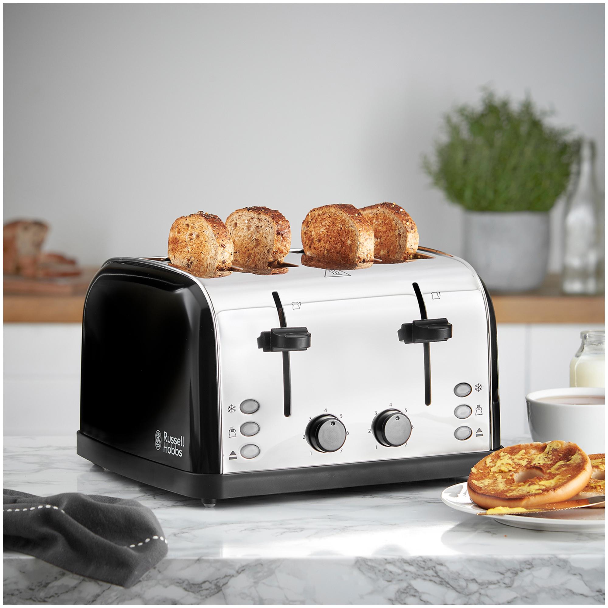 Russell Hobbs Worcester 4 Slice Black Toaster 28360 thumbnail 5