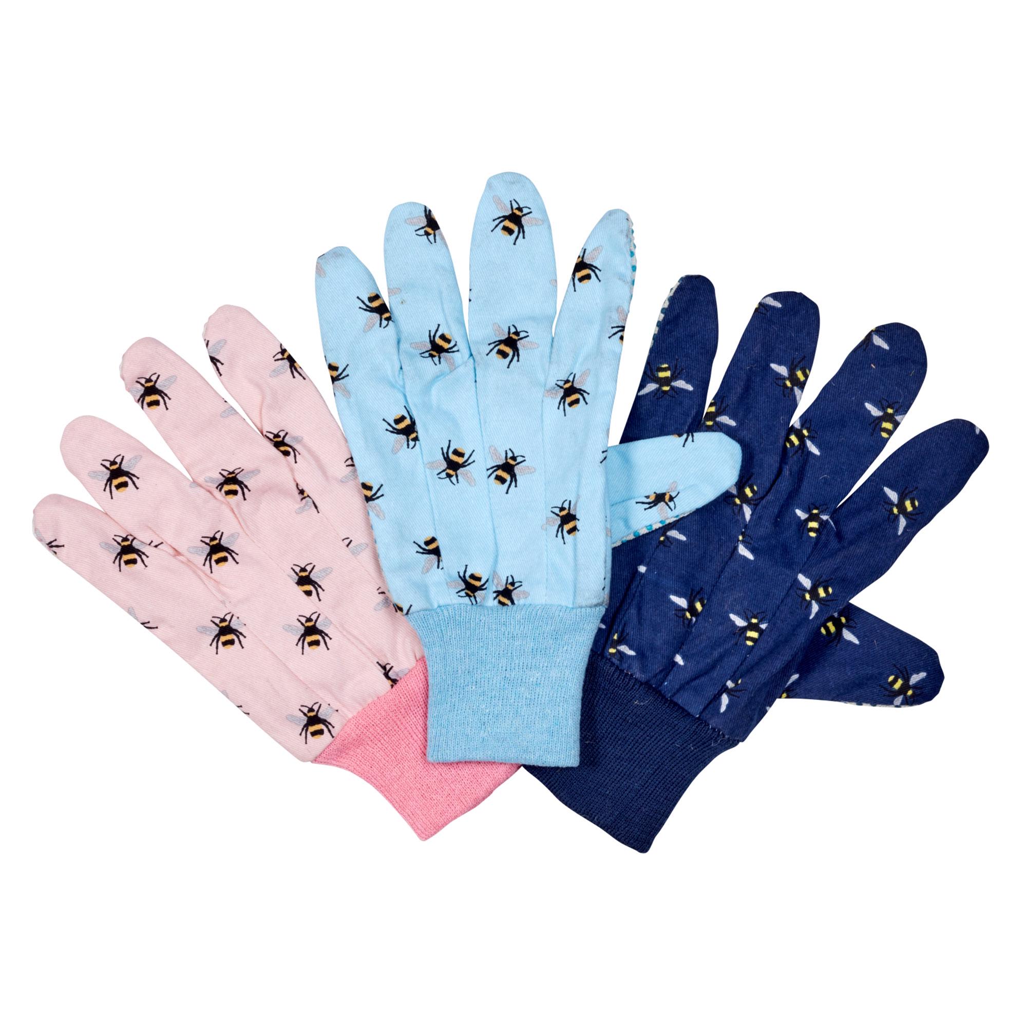 Briers Bees Cotton Grips M8 Gloves Triple Pack