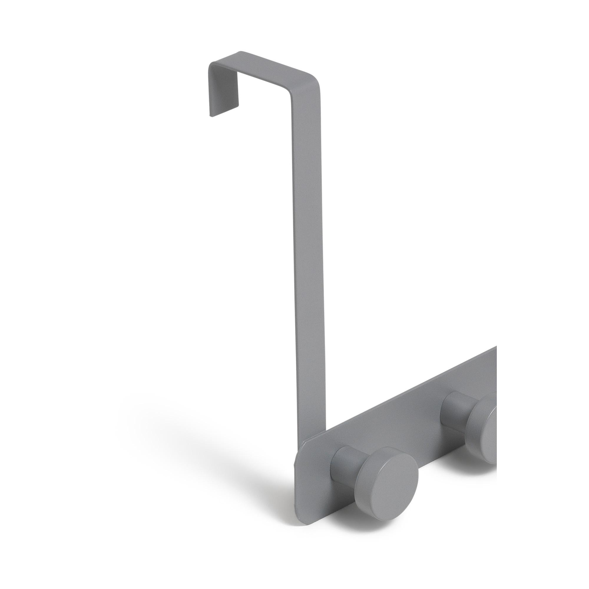 Habitat Over Door 5 Round Hooks Grey thumbnail 3