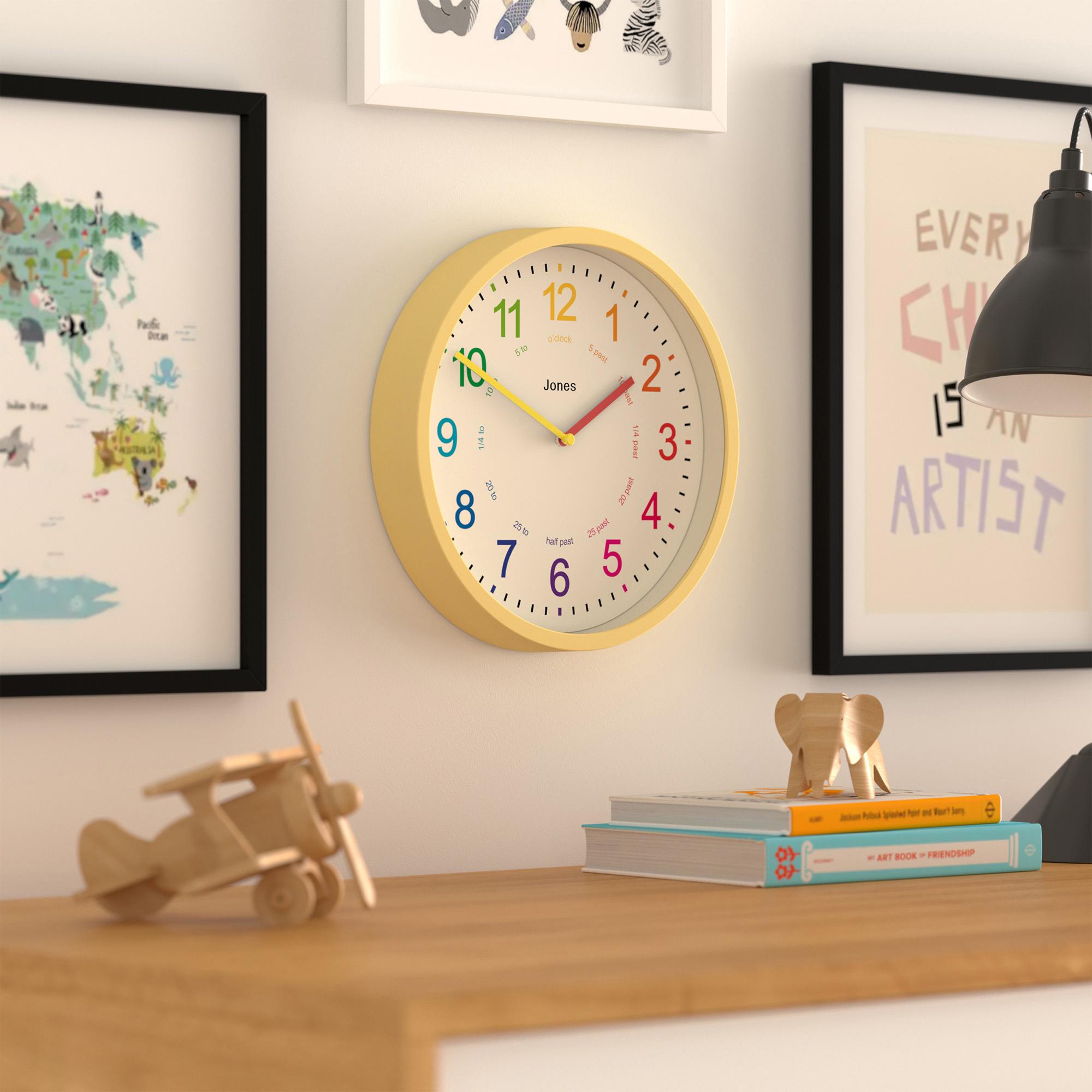 Jones Clocks Kids Analogue Wall Clock - Yellow thumbnail 4