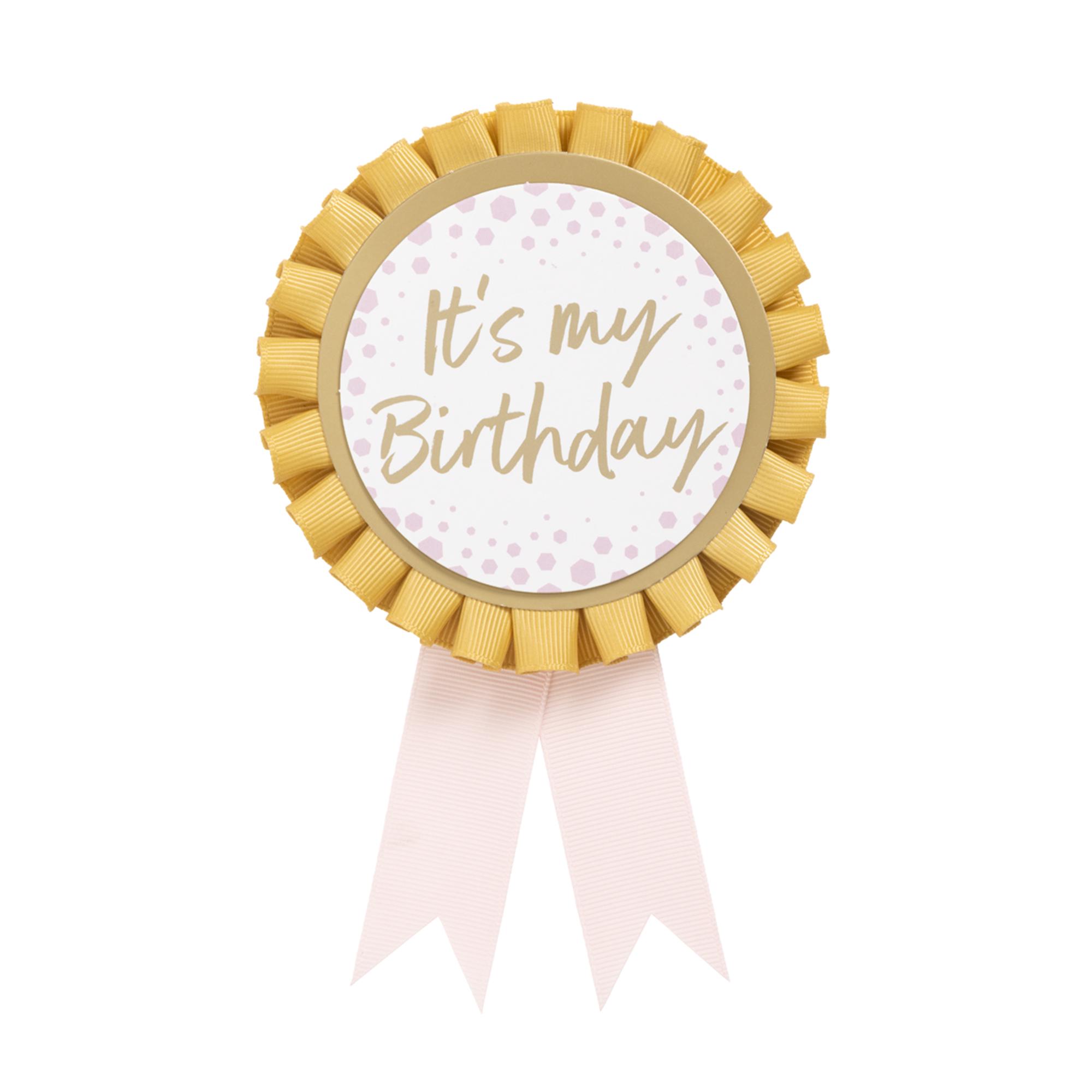 Habitat Adult Birthday Rosette Pink & Gold