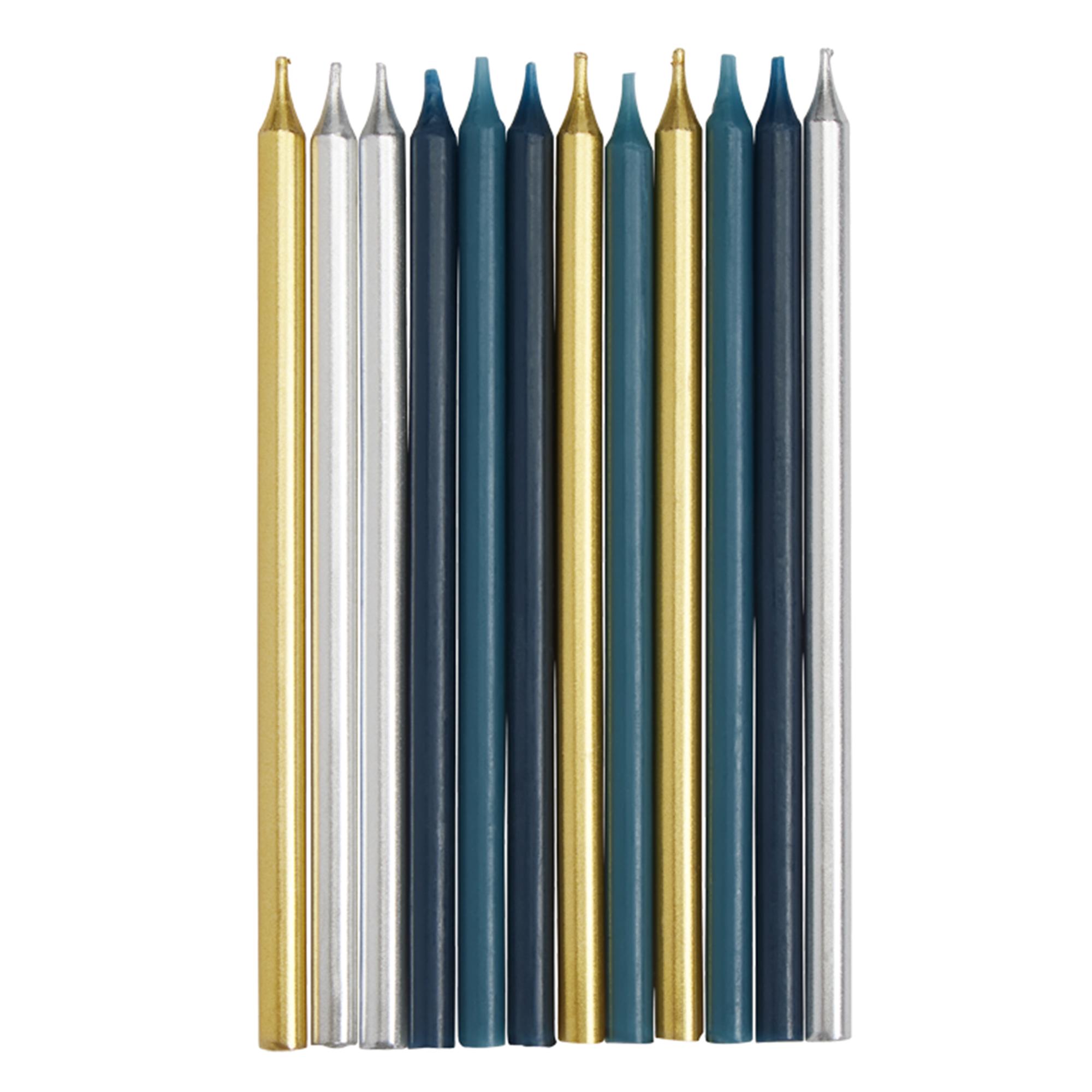 Habitat Palma Luxe Gold Silver & Navy Long Candles