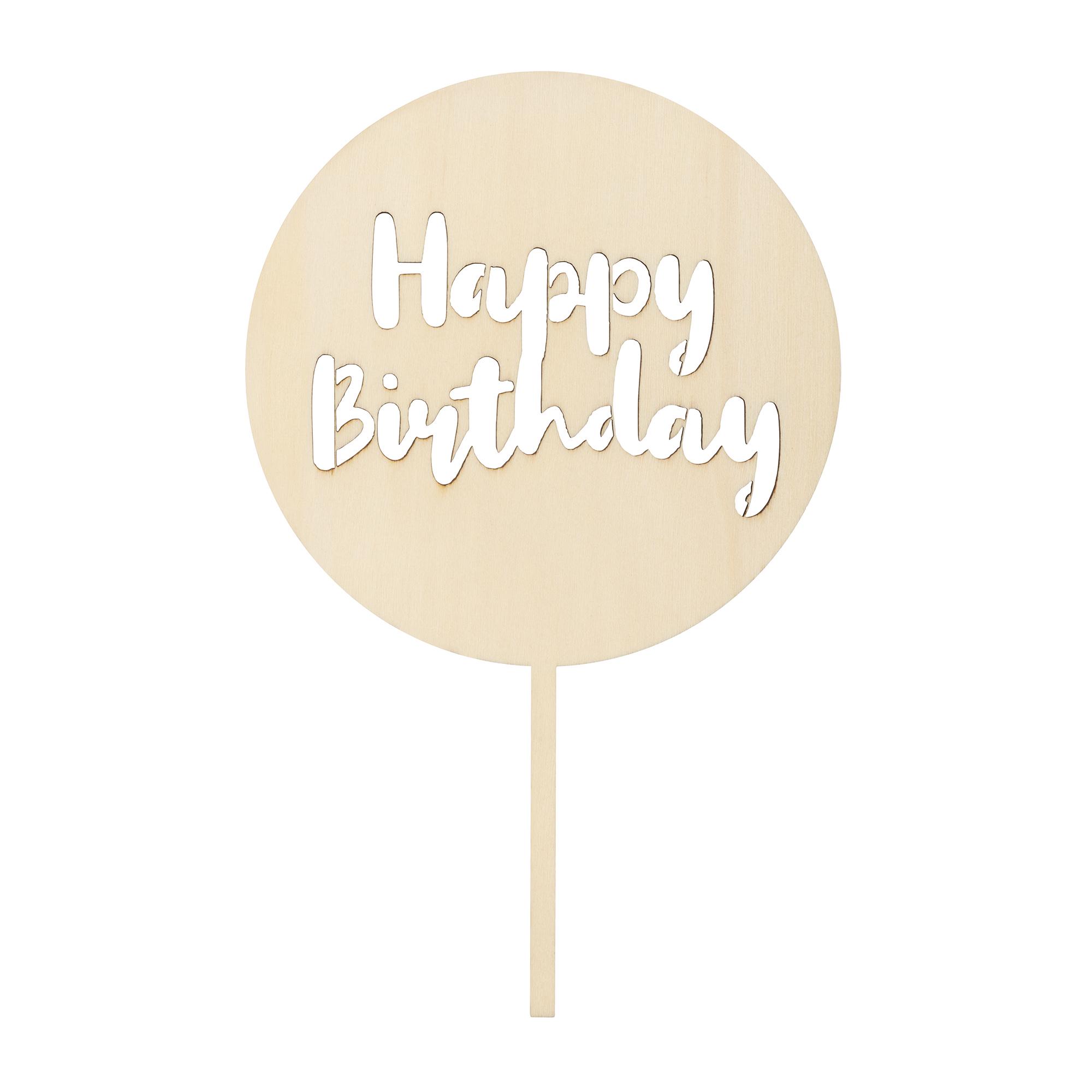 Habitat Kids Happy Birthday Wood Cake Topper