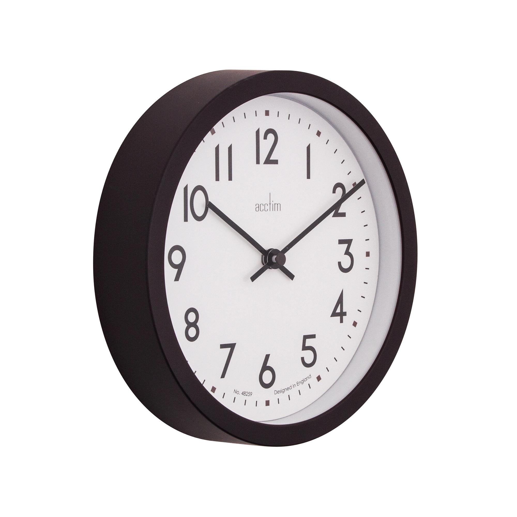 Acctim Elstow Retro Analogue Wall Clock - Black thumbnail 2