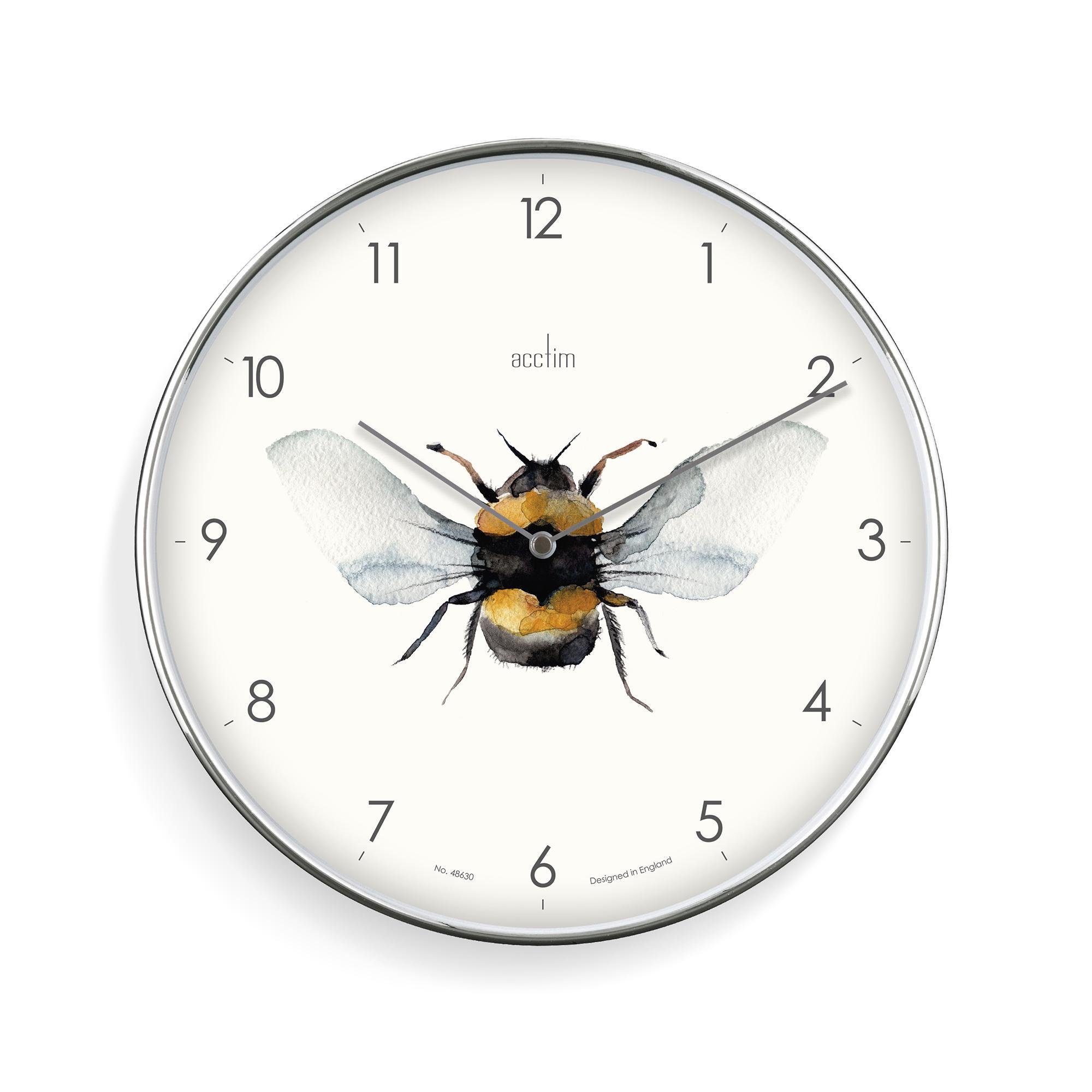 Acctim Society Bee Analogue Wall Clock - Silver