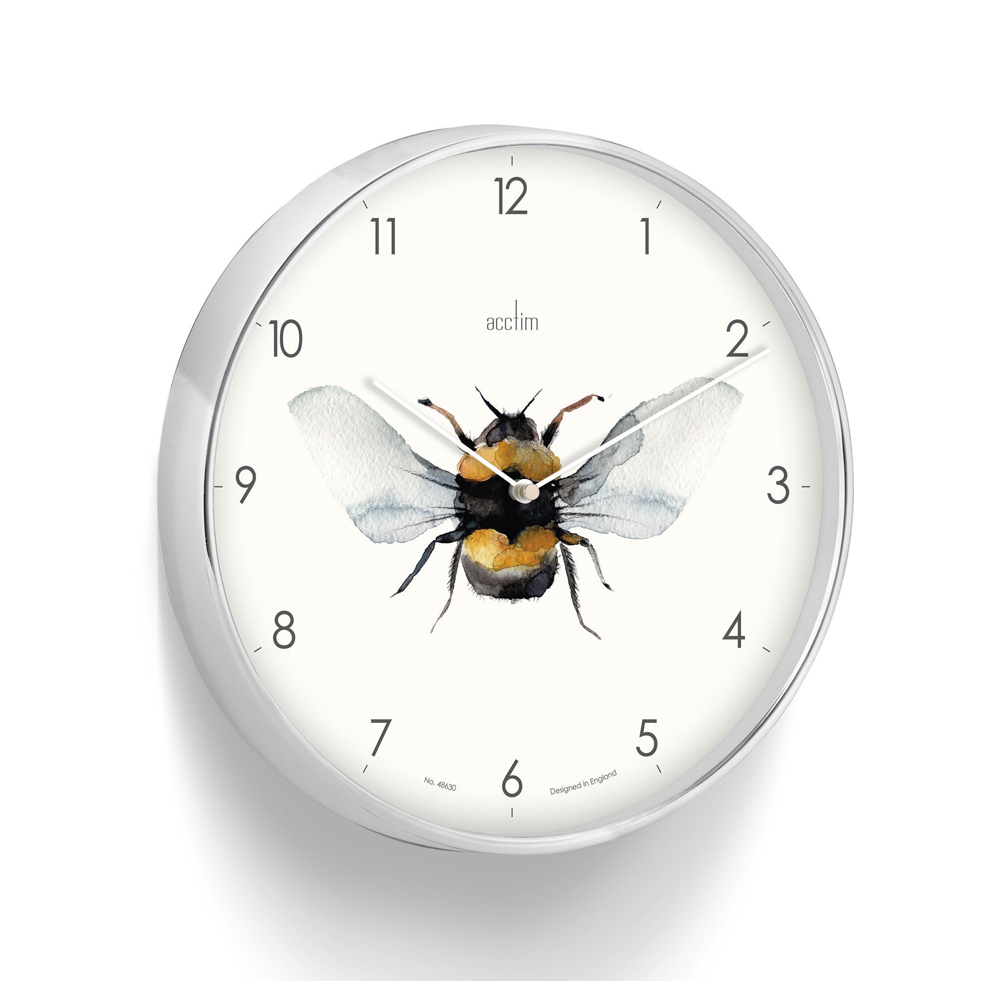Acctim Society Bee Analogue Wall Clock - Silver thumbnail 2